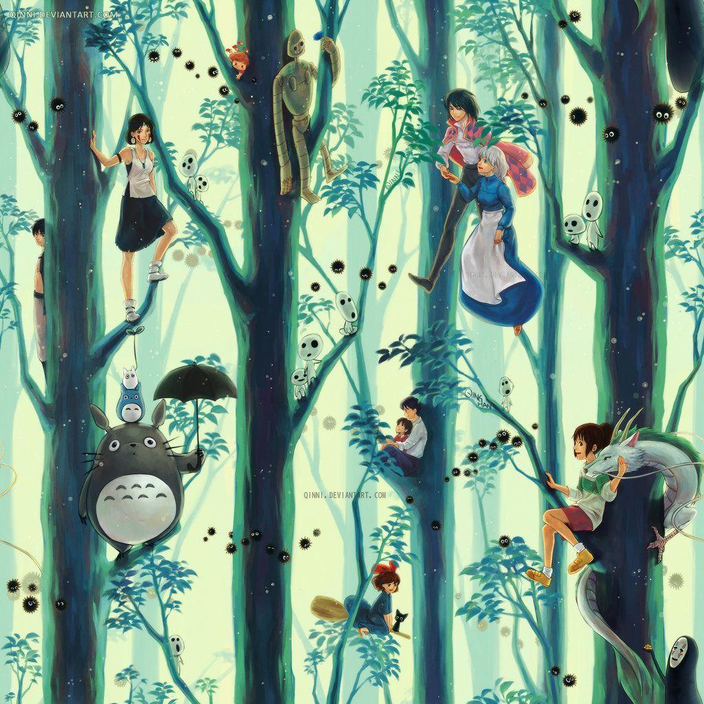 1024x1024 Miyazaki / Ghibli Tribute (hình nền lặp lại)