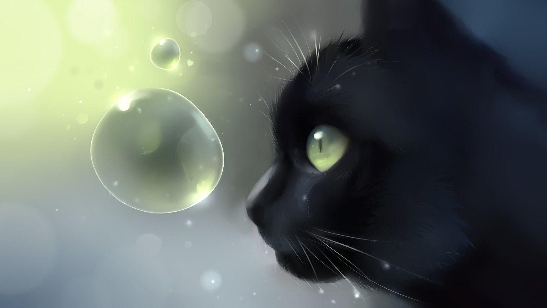 Cute Black Cat Anime Wallpapers Top Free Cute Black Cat Anime Backgrounds Wallpaperaccess
