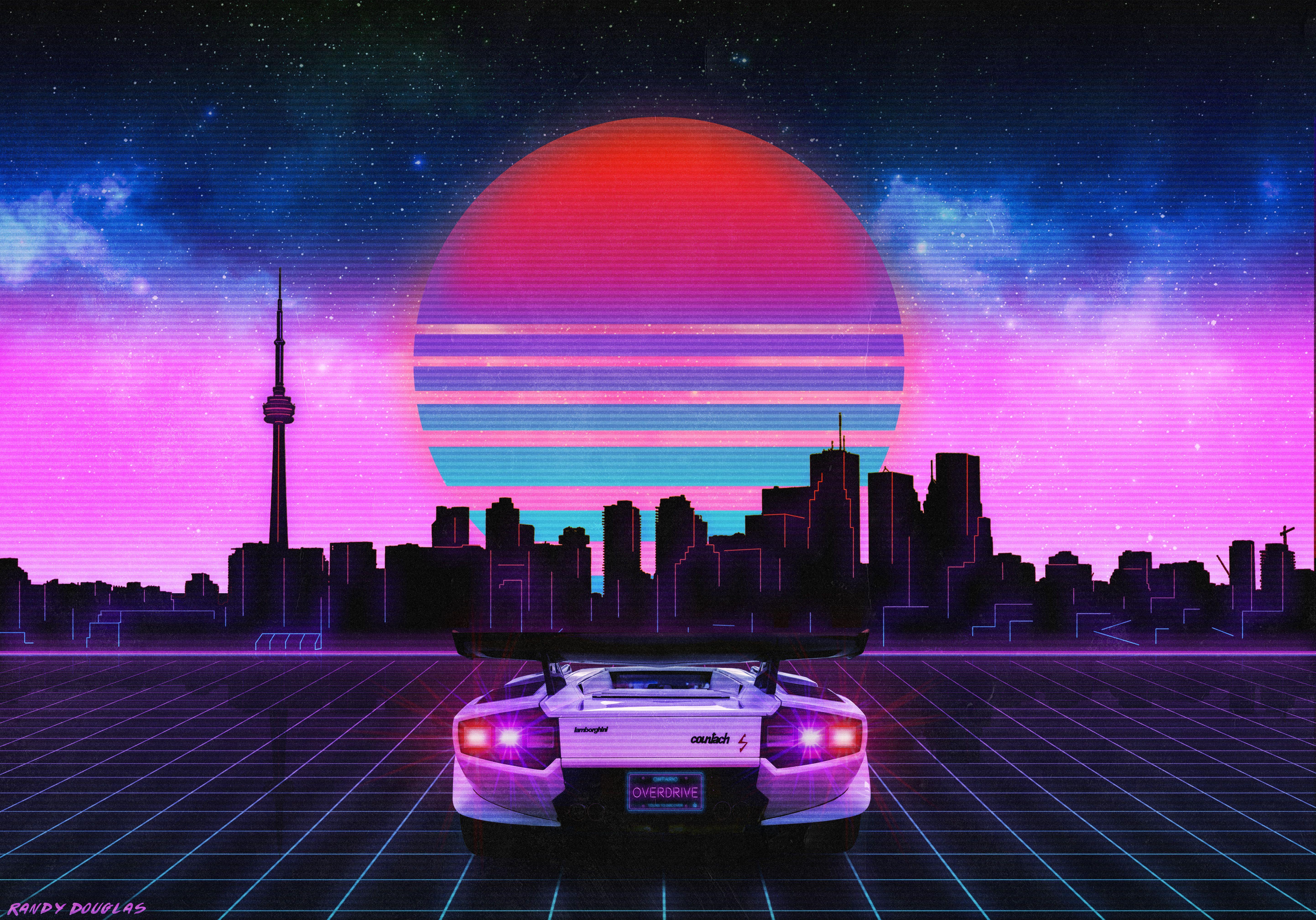 5770x4032 1980s Retro City 4k Wallpaper