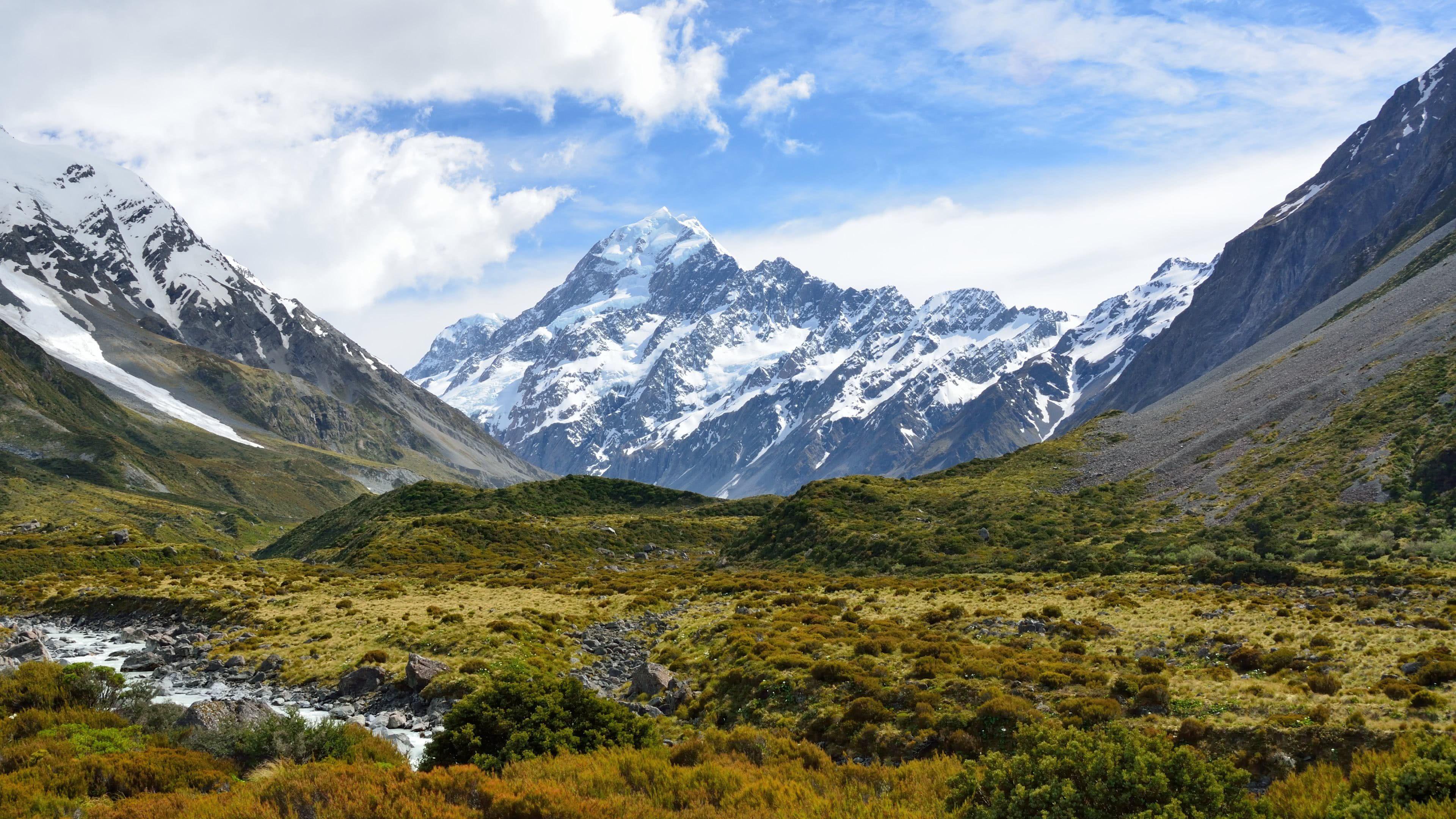 3840x2160 Hooker Glacier, Aoraki, Mount Cook, Mackenzie Region UHD 4K
