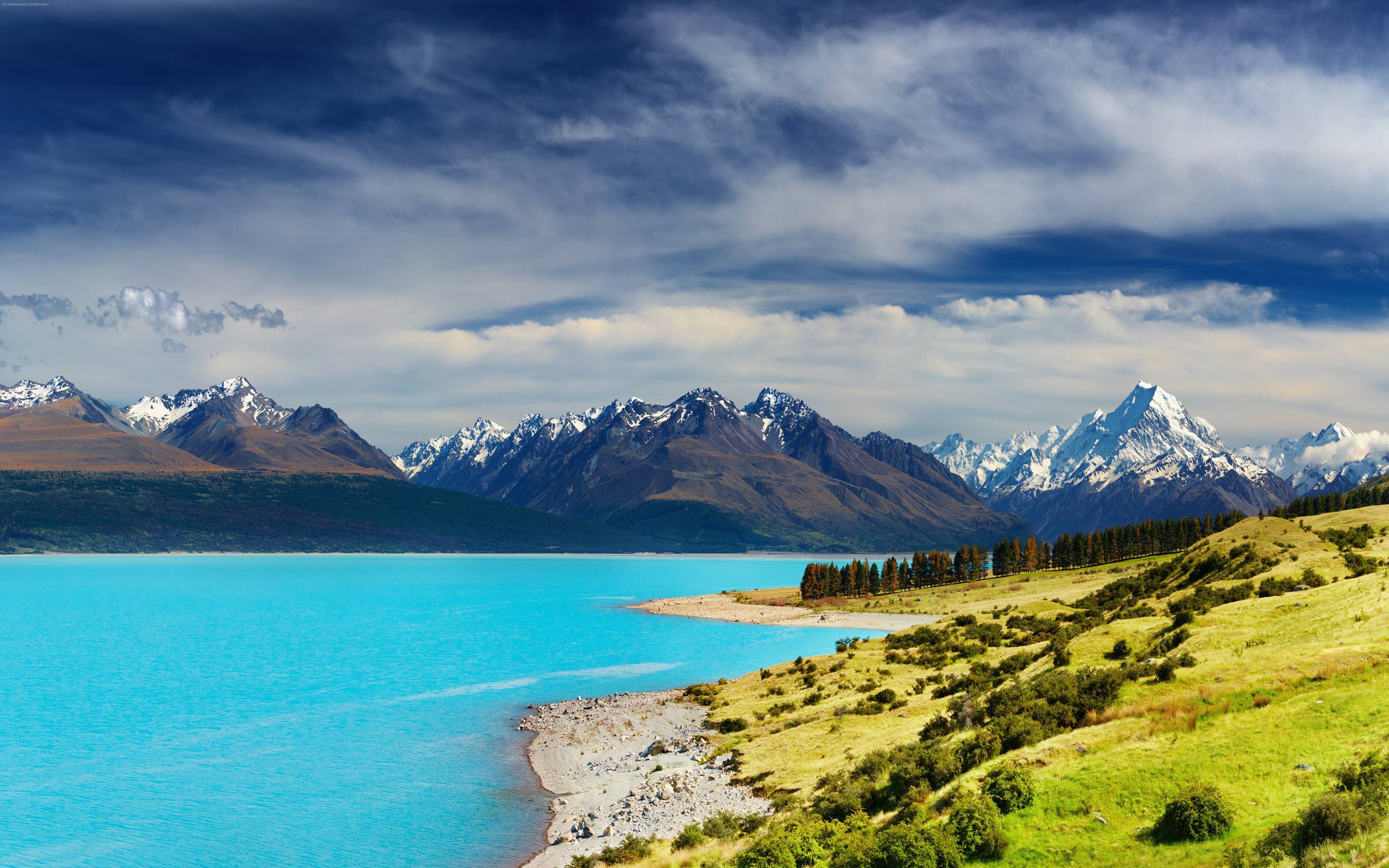2880x1800 New Zealand River Mountains 4K