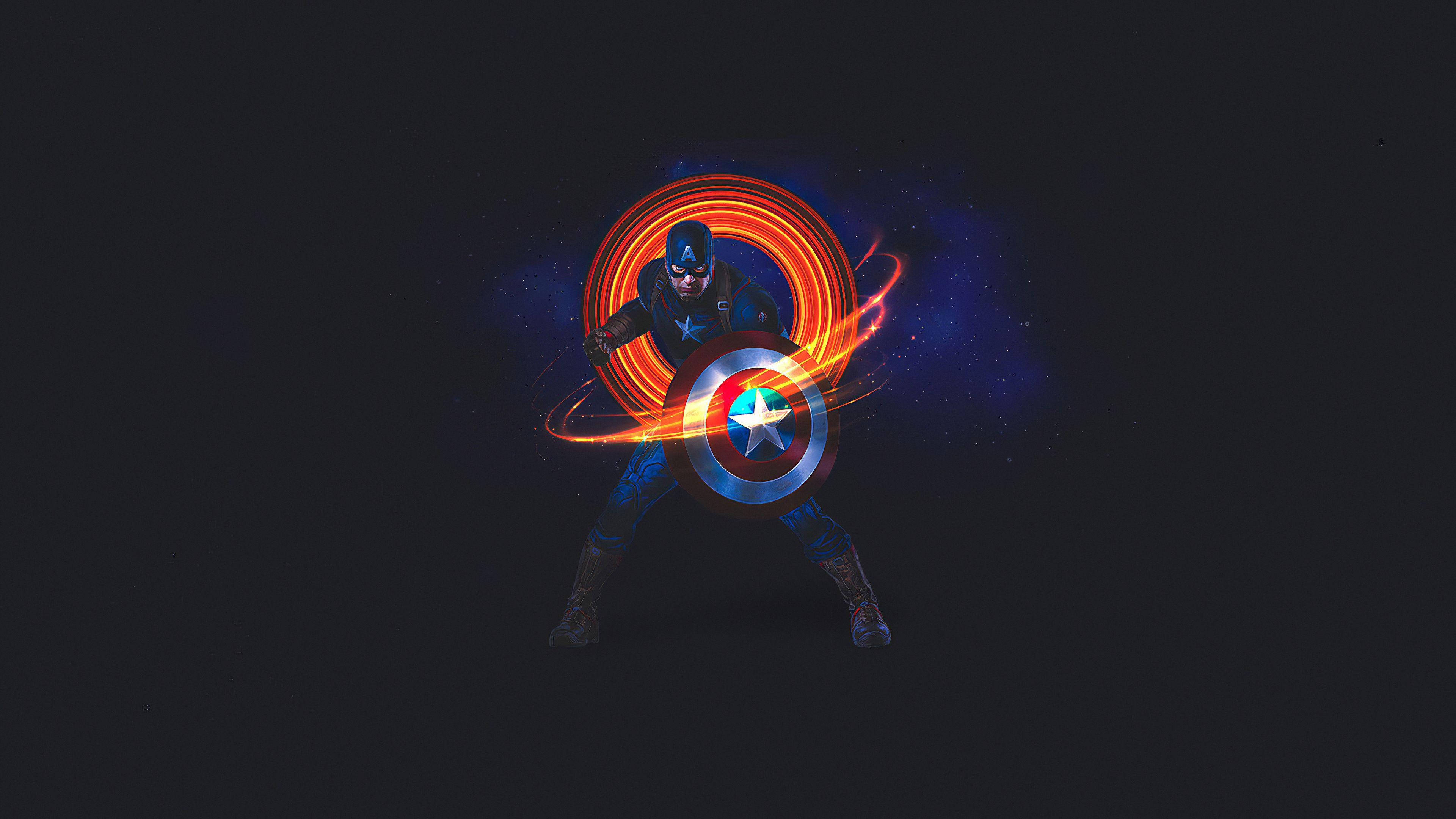 3840x2160 Wallpaper 4k Captain America minimalist Art Captain America