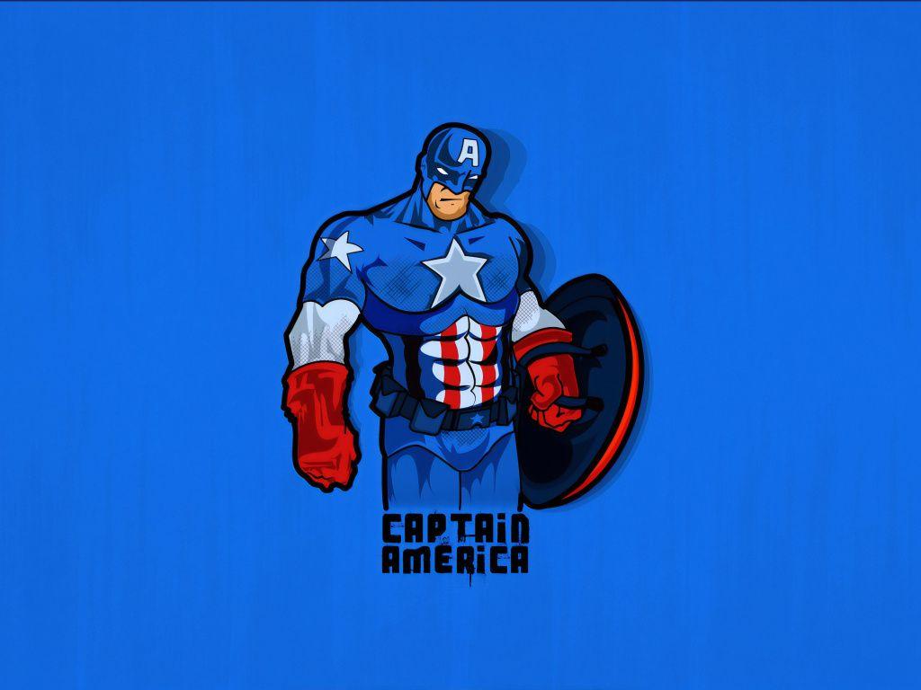 1024x768 Minimalist, Captain America, superhero wallpaper, 3732x HD