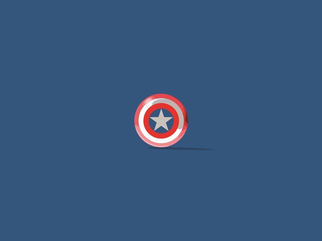 1024x768 Captain America Shield Minimalism Wallpaper