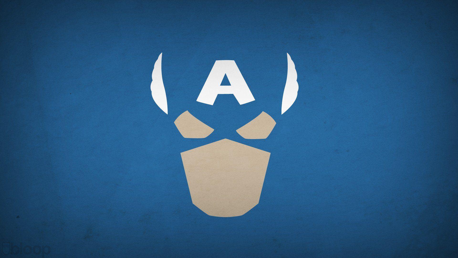 1920x1080 heroes, Captain America, Superhero, Minimalism, Blo0p Wallpaper