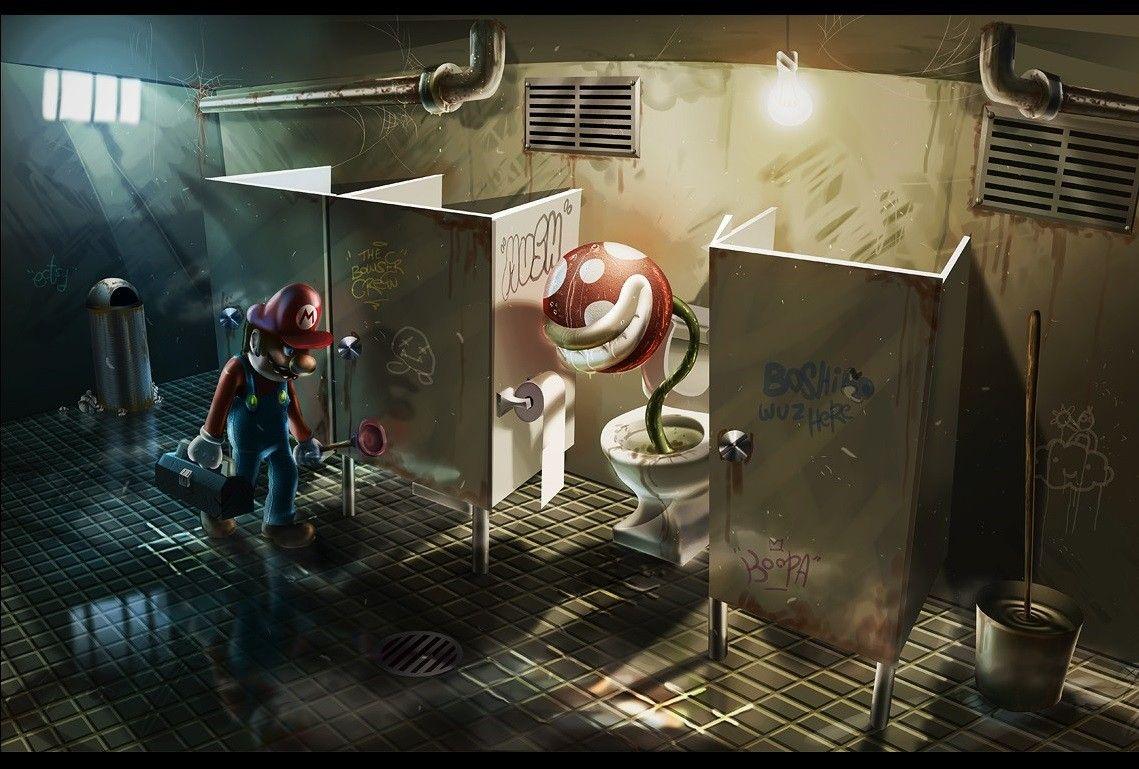 1139x769 digital Art, Plumber, Super Mario, Toilets, Toilet Paper