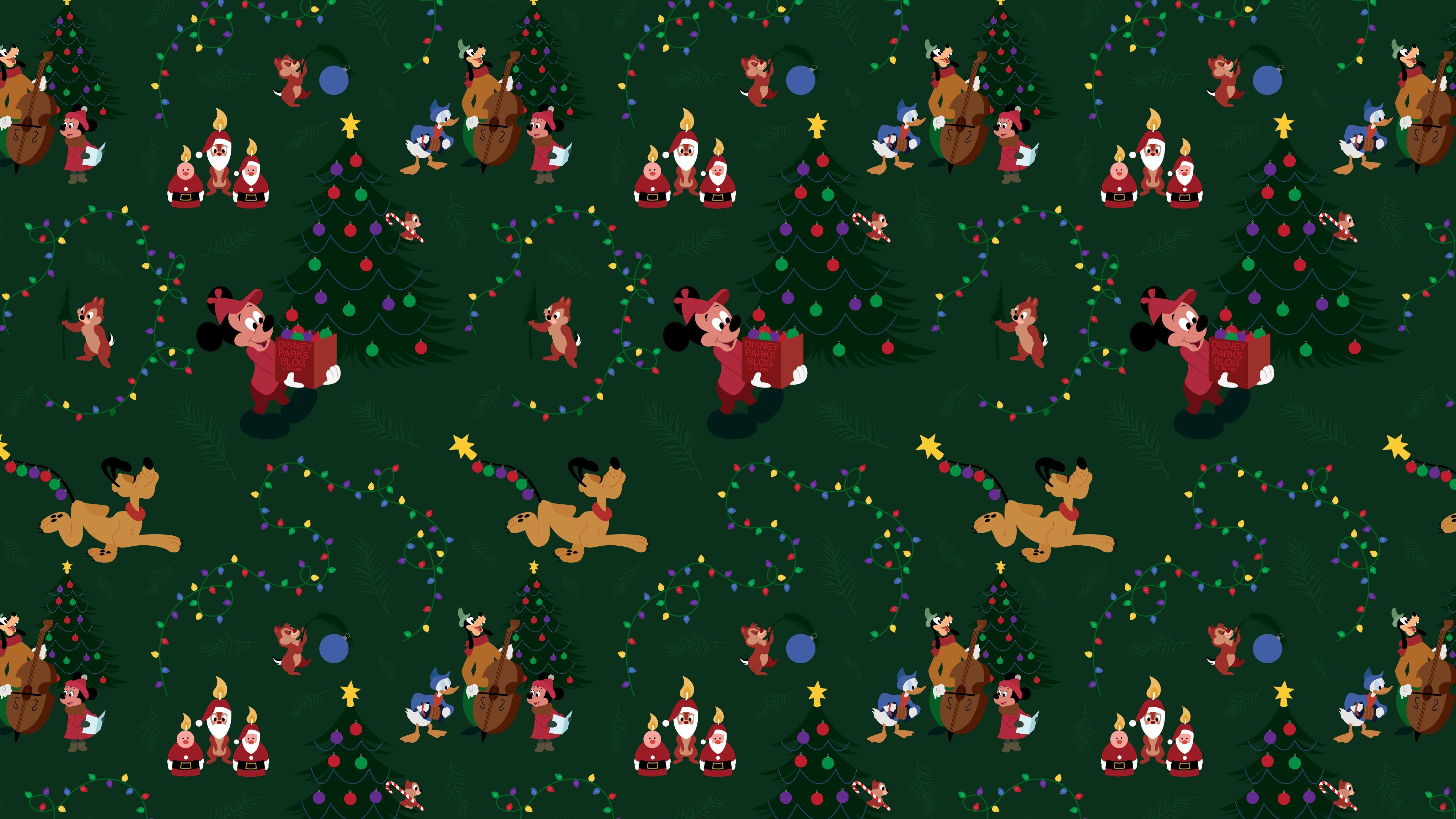 4096x2304 Mickey Mouse & Pluto Christmas .disneyparks.disney.