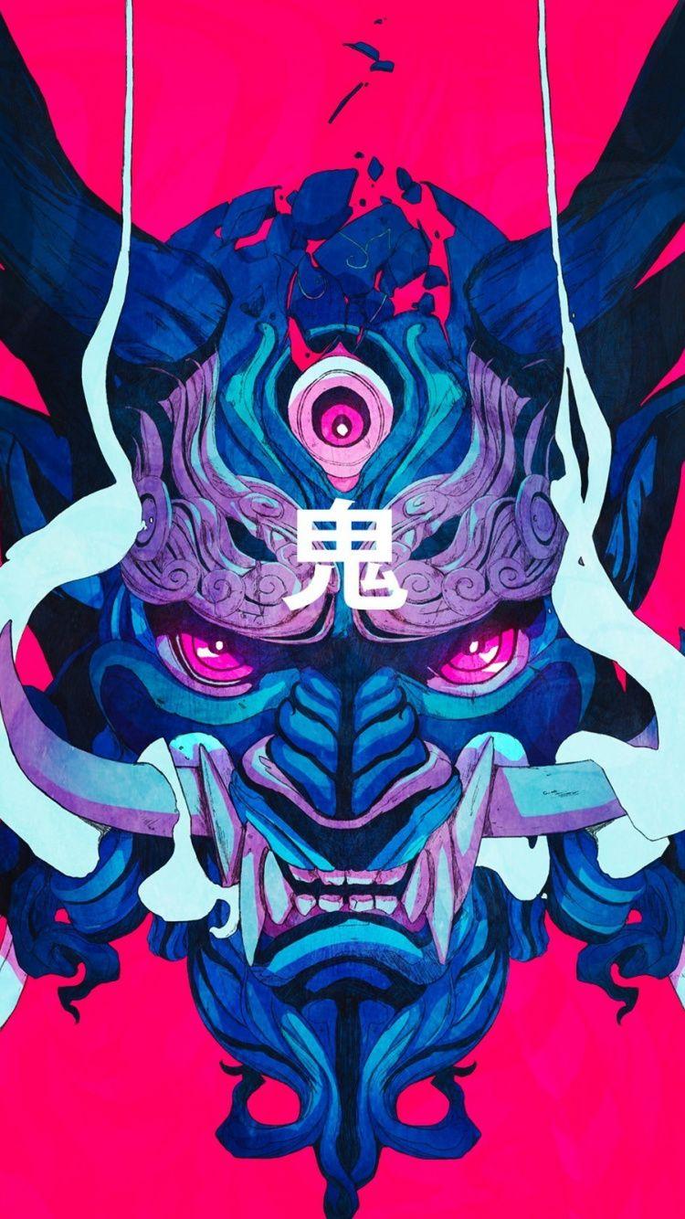 750x1334 Download 750x1334 wallpaper demon, head, digital art, iphone 7