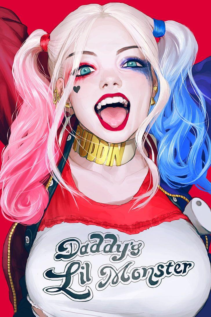 728x1092 HD wallpaper: Harley Quinn wallpaper, Harley Quinn illustration