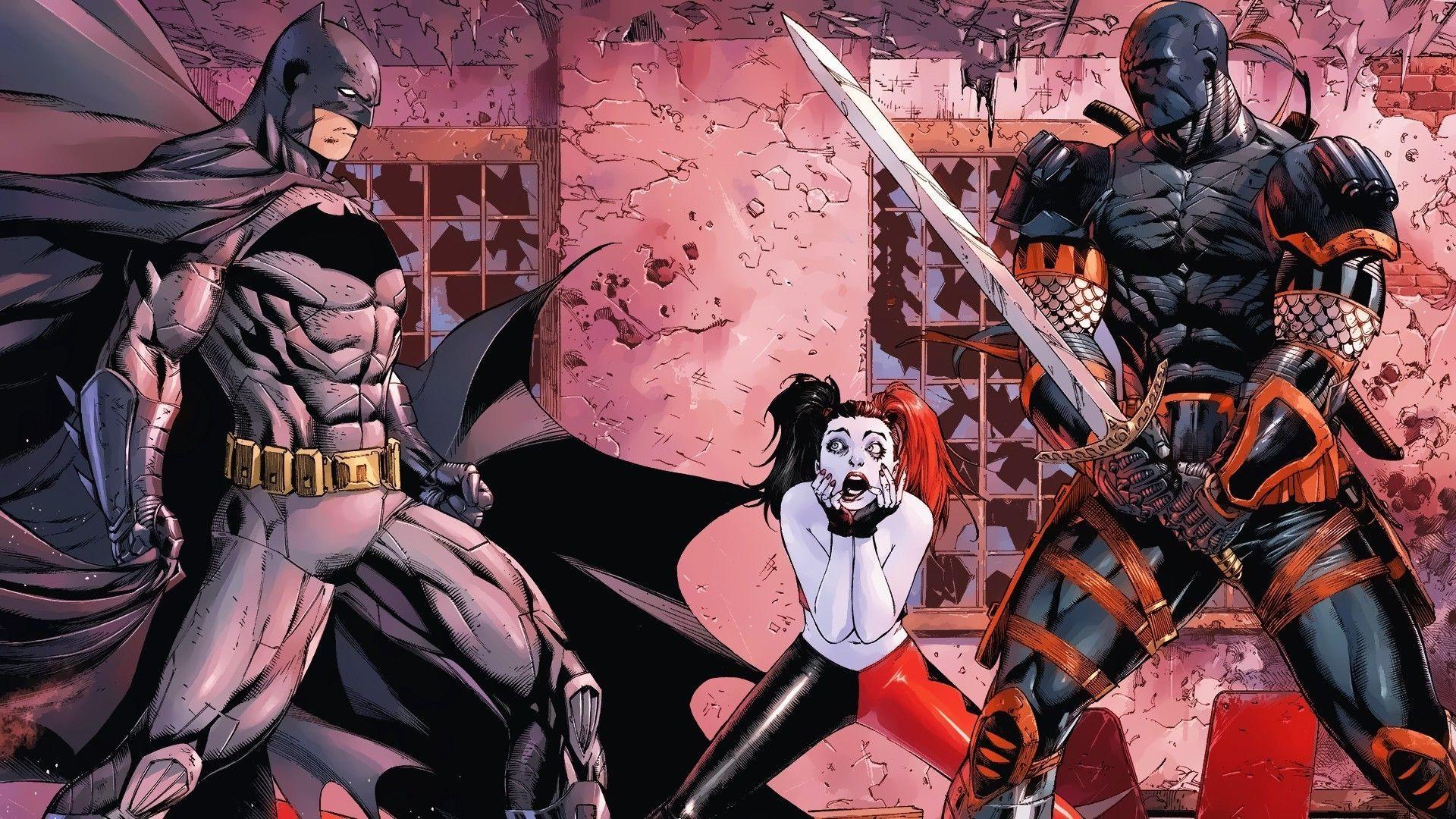 1920x1080 Deathstroke, Harley Quinn, Batman Wallpaper HD / Desktop and Mobile Background