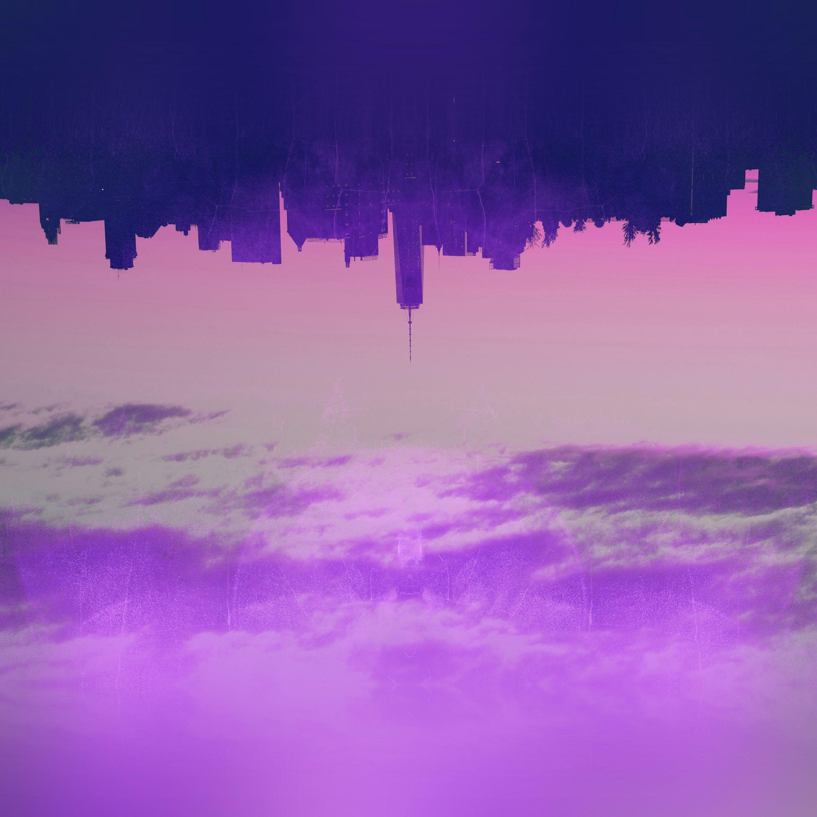 2732x2732 City Art Illust Purple Wallpaper