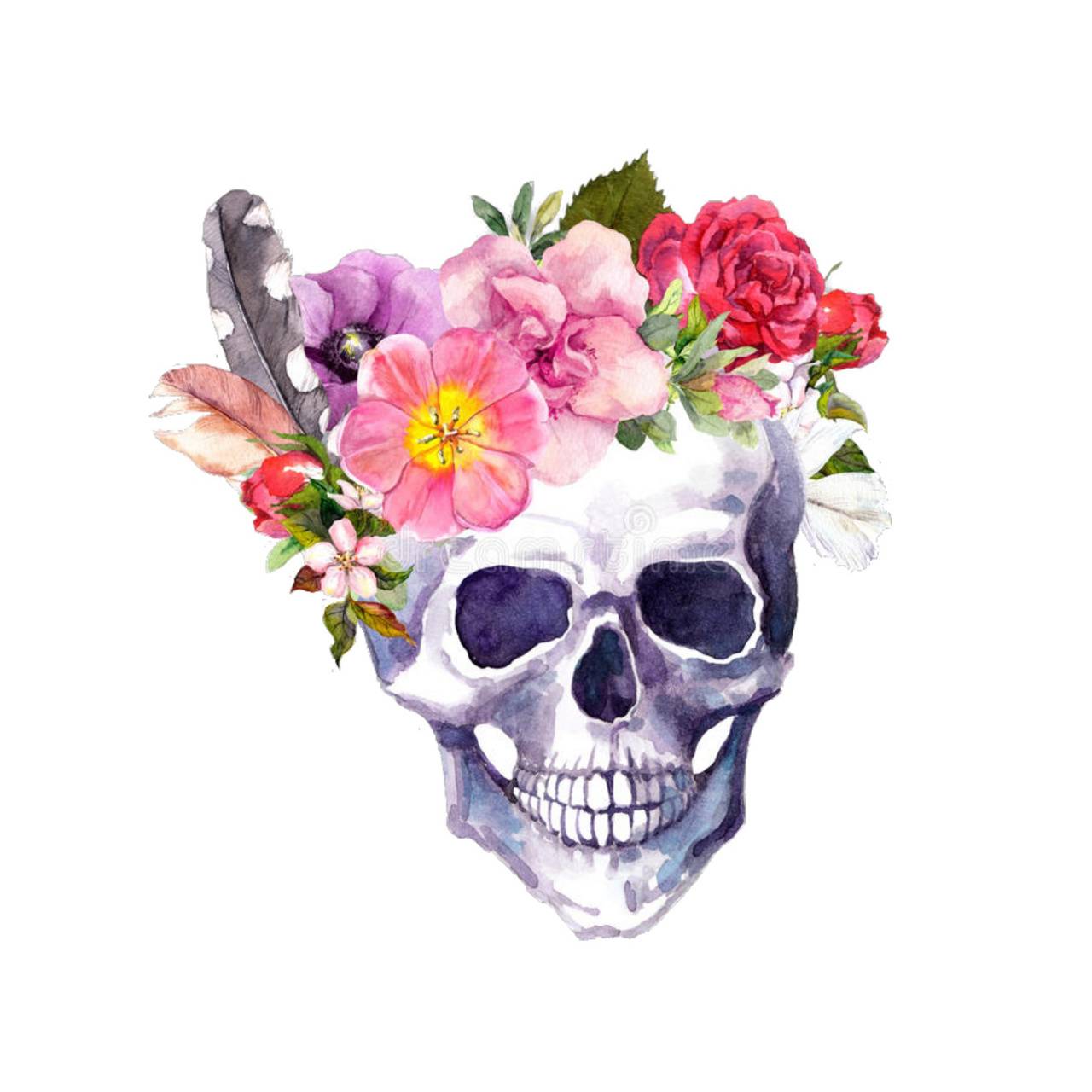 1280x1280 Flower skull wallpaper