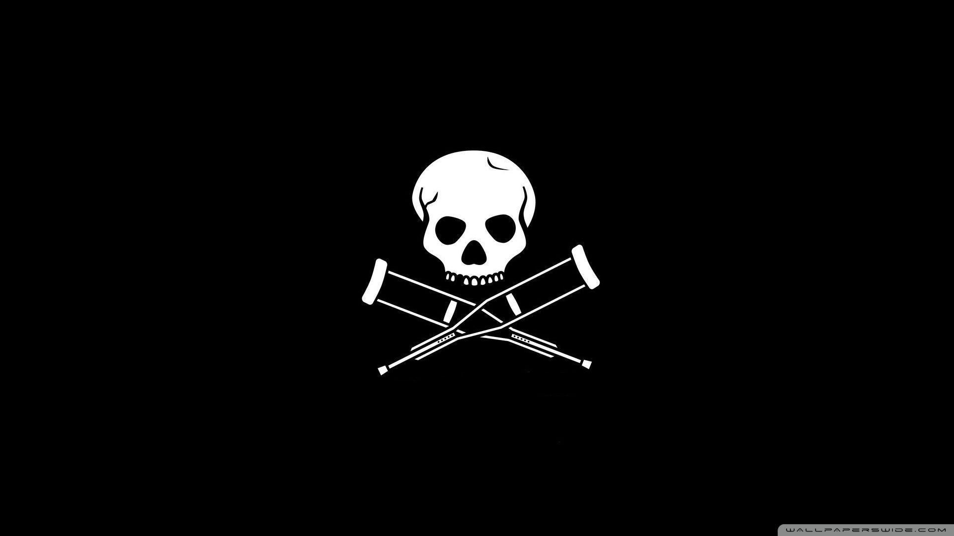 1920x1080 Black Skull Background