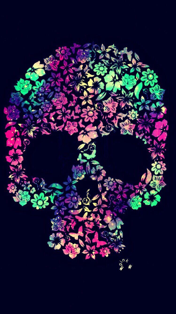 750x1334 Flower Skull Galaxy IPhone Android Wallpaper I Created For The App