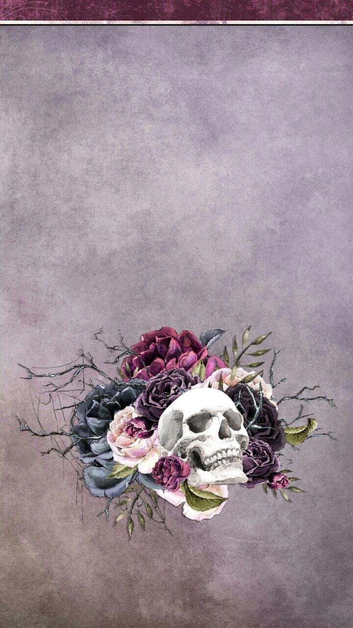 720x1280 Skull and flowers. Skull wallpaper, Skull wallpaper iphone, Sugar