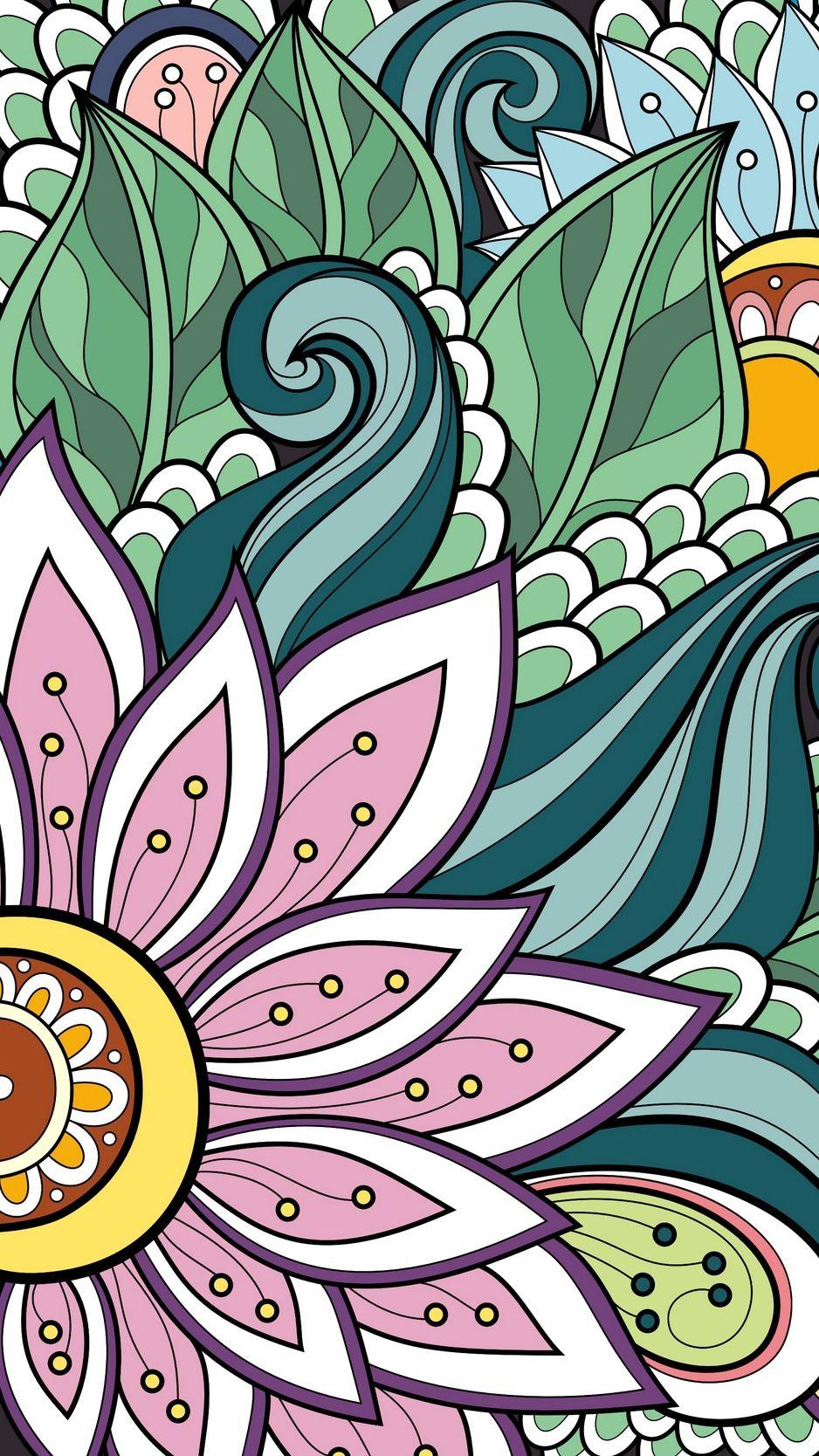 938x1668 Download wallpaper 938x1668 pattern, ornament, doodles, vector