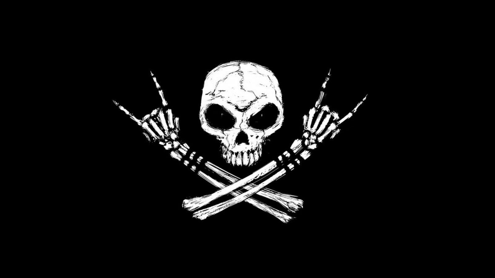 1600x900 Black skull wallpaper