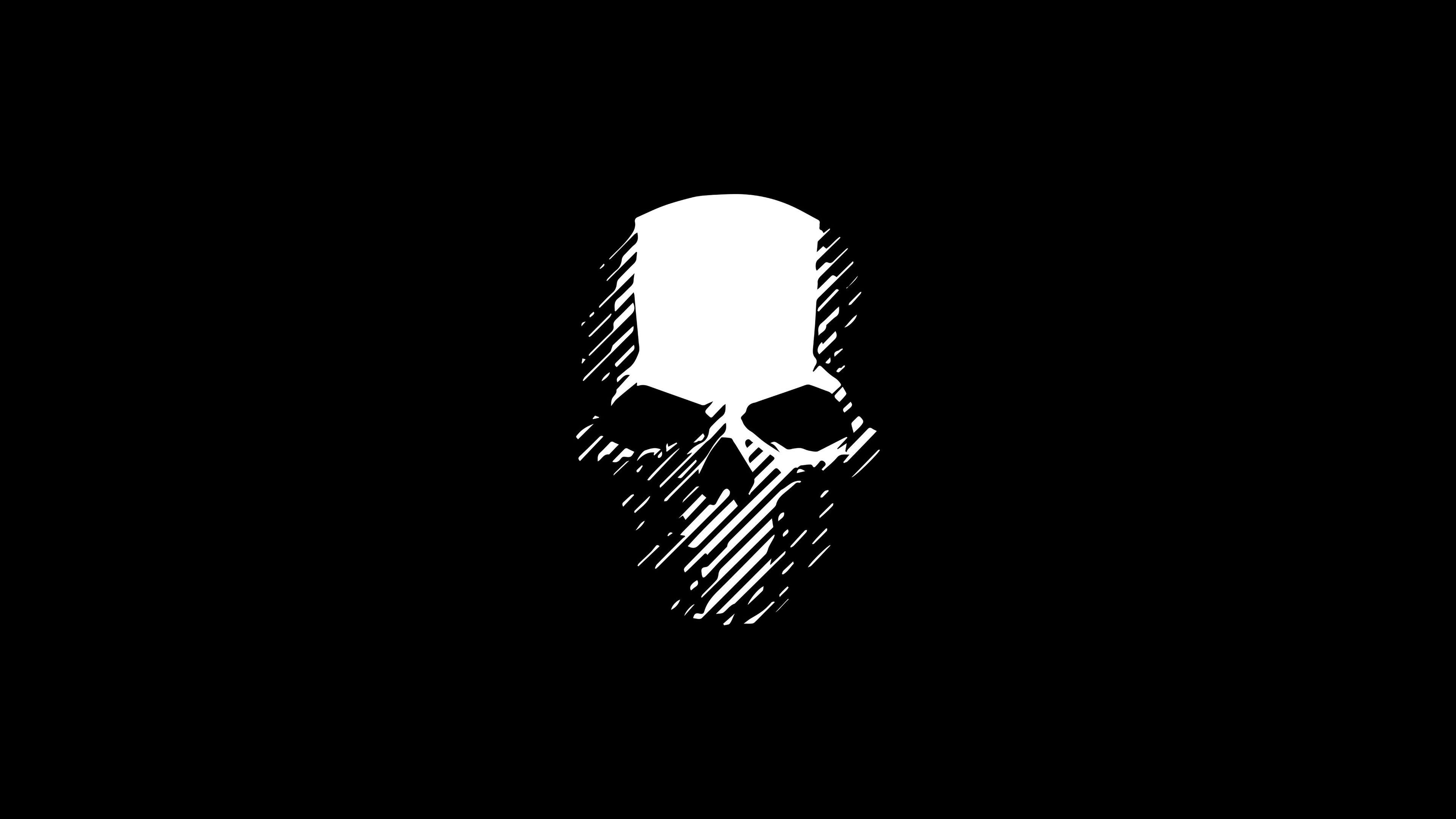 Fantastic Black And White Skull Wallpaper 4k