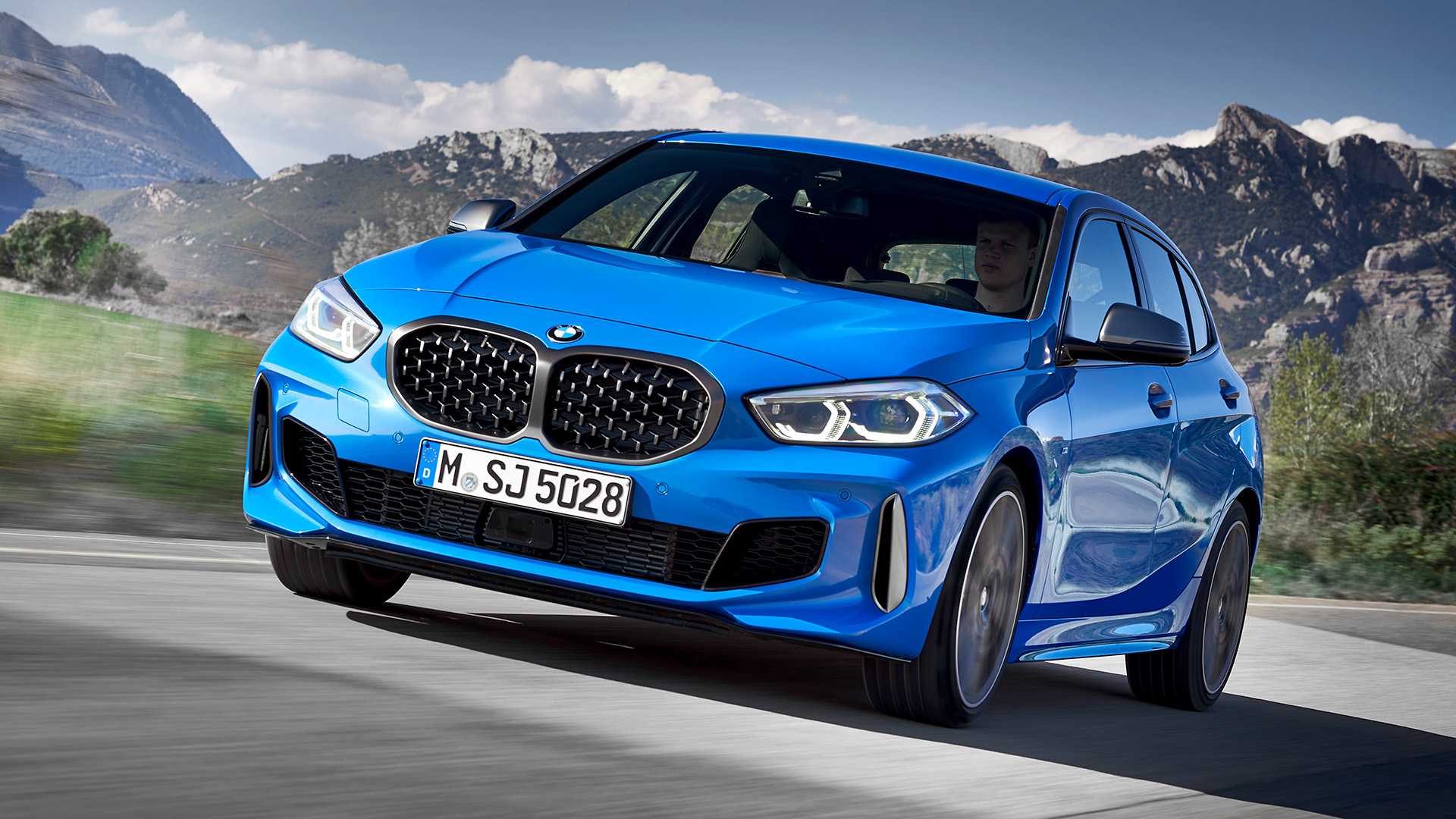 1920x1080 BMW M135i xDrive (Color: Misano Blue Metallic) Front Three