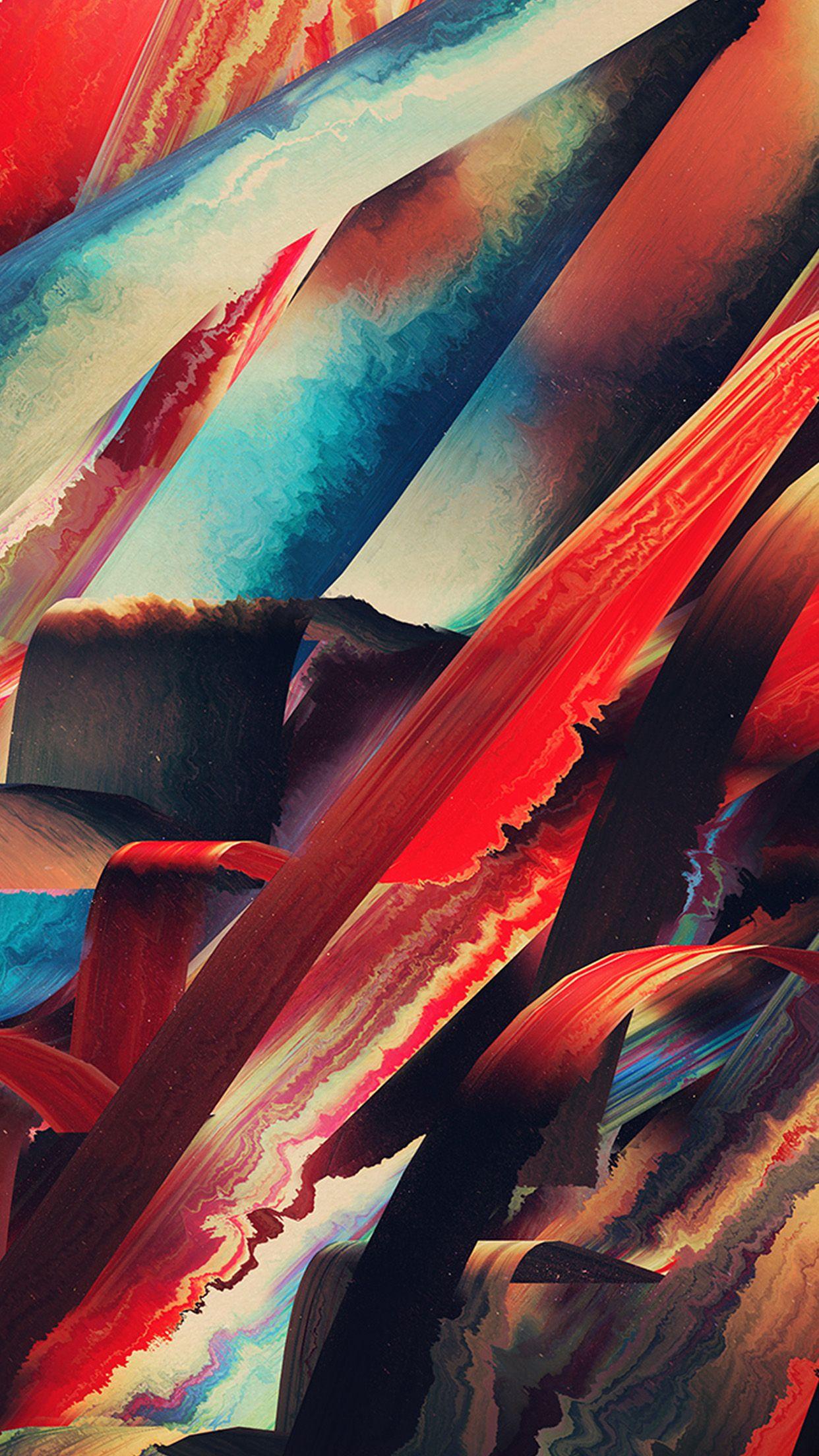 1242x2208 Art Paint Hampus Olsson Pattern Red Dark Abstract Wallpaper