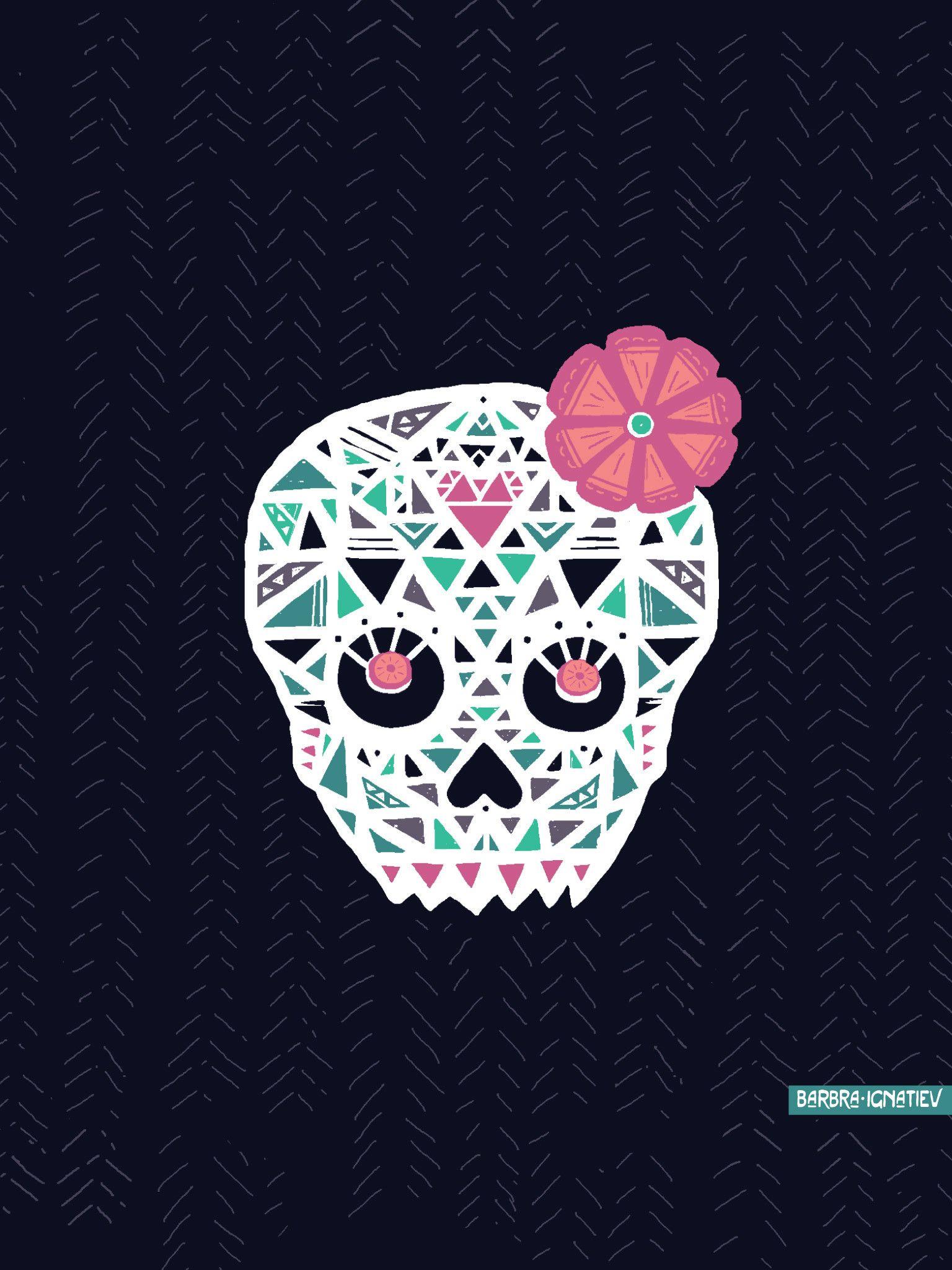 1536x2048 Sugar Skull Wallpaper for iPhone