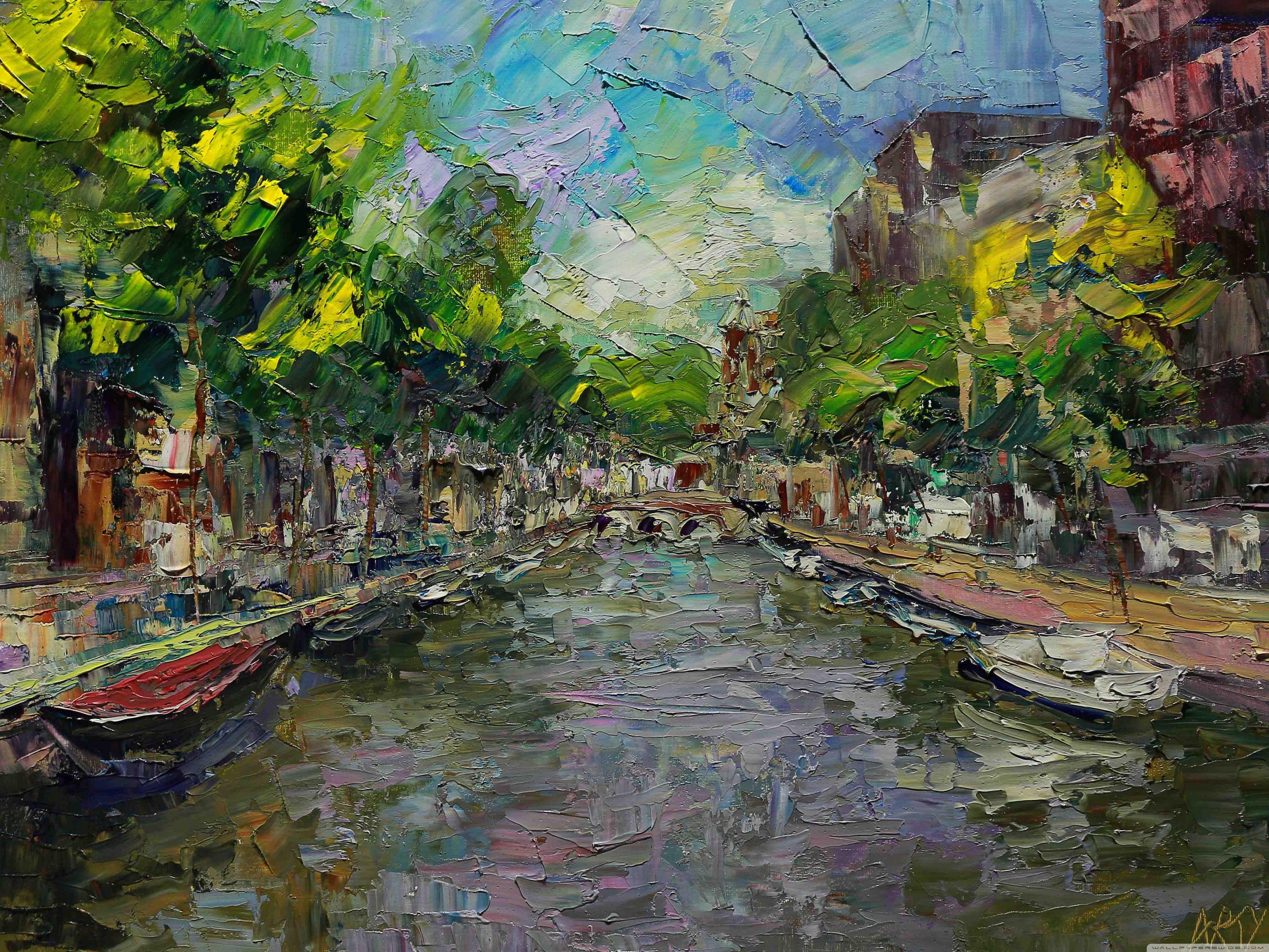 4096x3072 Amsterdam Painting ❤ 4K HD Desktop Wallpaper for 4K Ultra HD TV