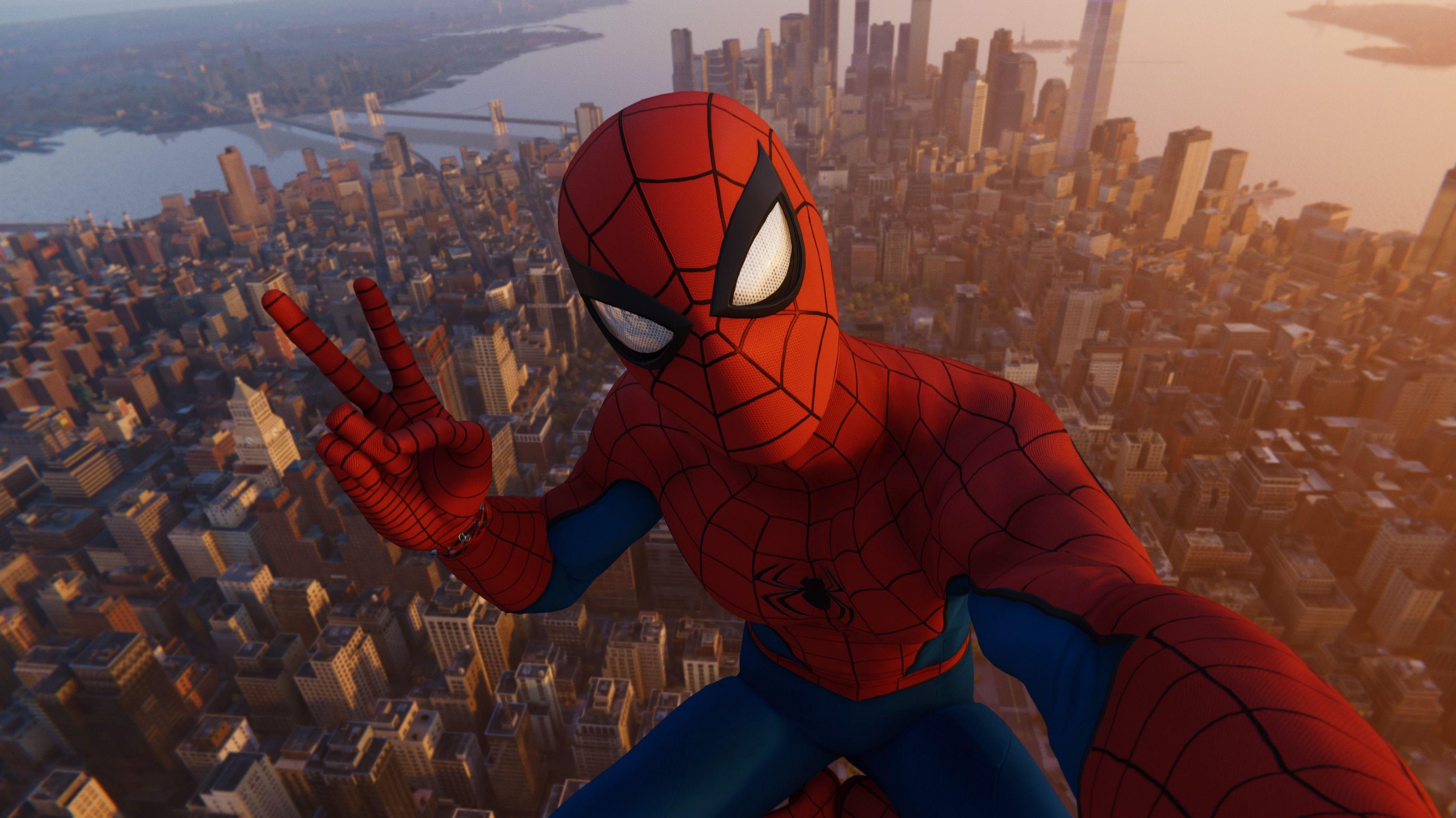 3724x2095 Spiderman Nyc Skyscraper, HD Games, 4k Wallpaper, Man