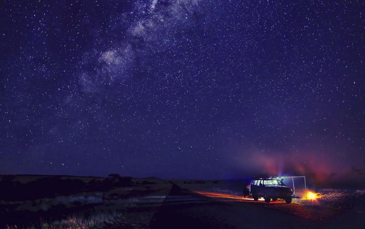 1280x804 Camp and Starry Sky wallpaper. Camp and Starry Sky