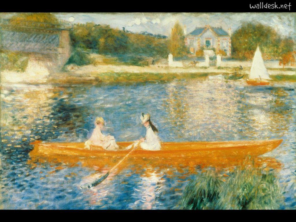 1024x768 The Seine At Asnieres, Renoir, 1878. Image to Desktop. ART