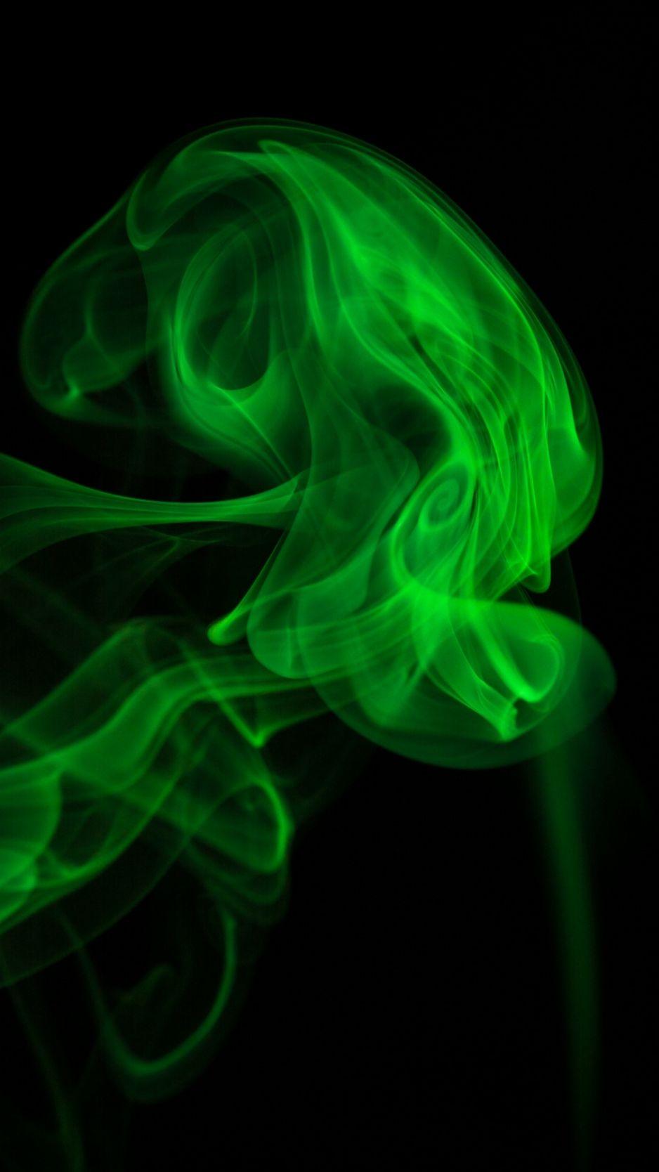 938x1668 Download wallpaper 938x1668 smoke, colored smoke, clot, green