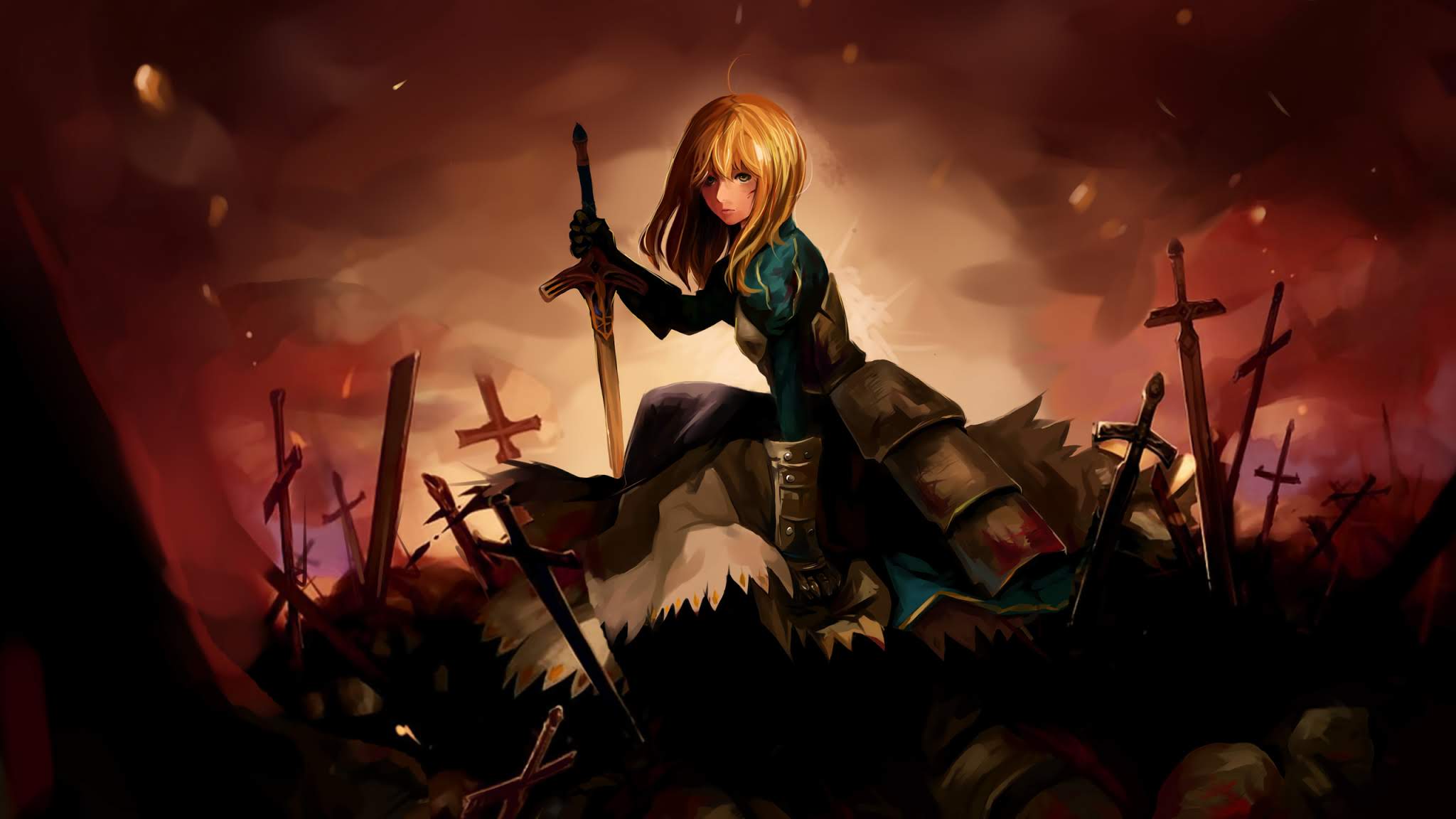 2048x1152 Saber Fate Stay Night Wallpaper