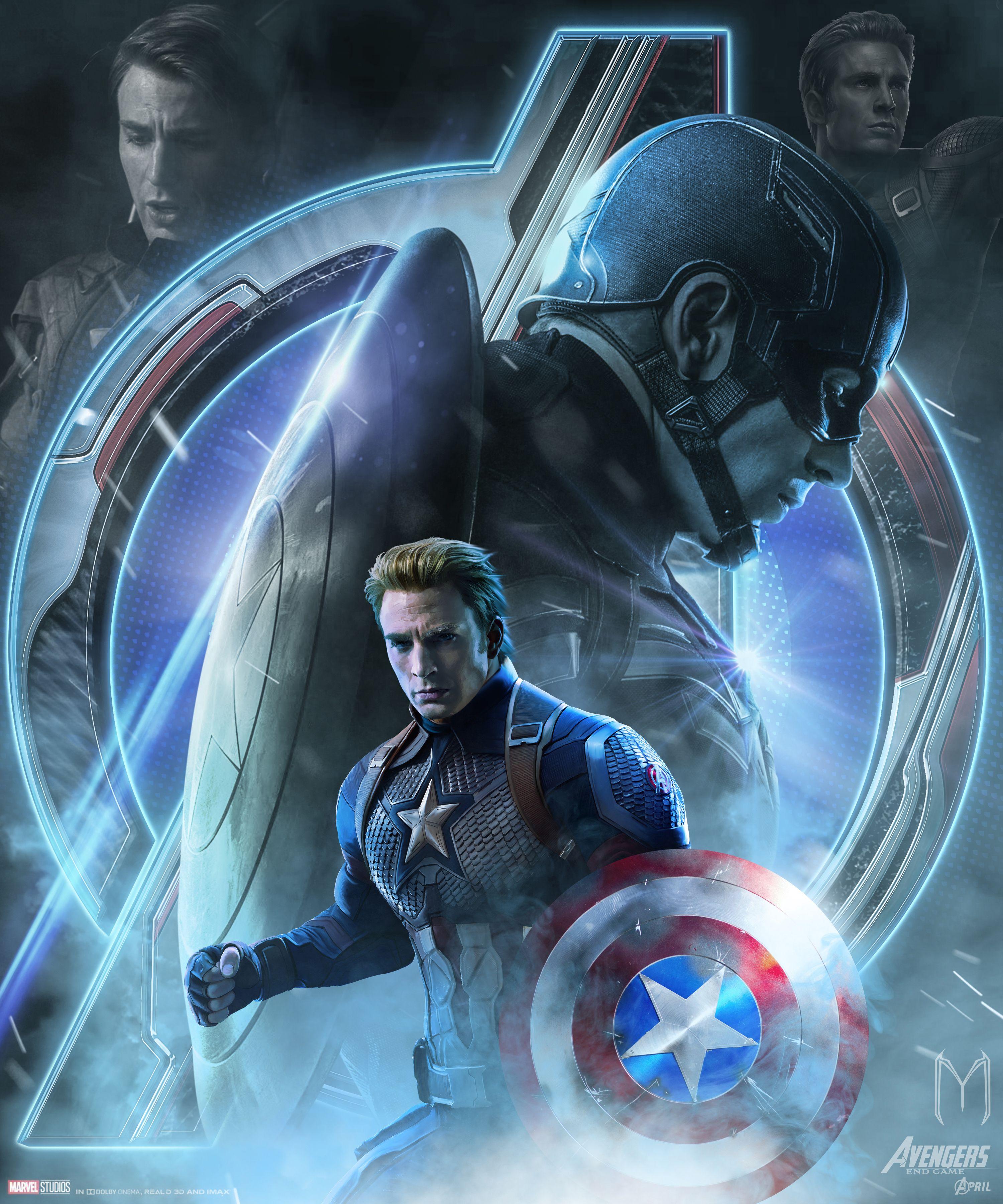 3000x3600 Avengers Endgame Captain America Poster Art iPhone XS
