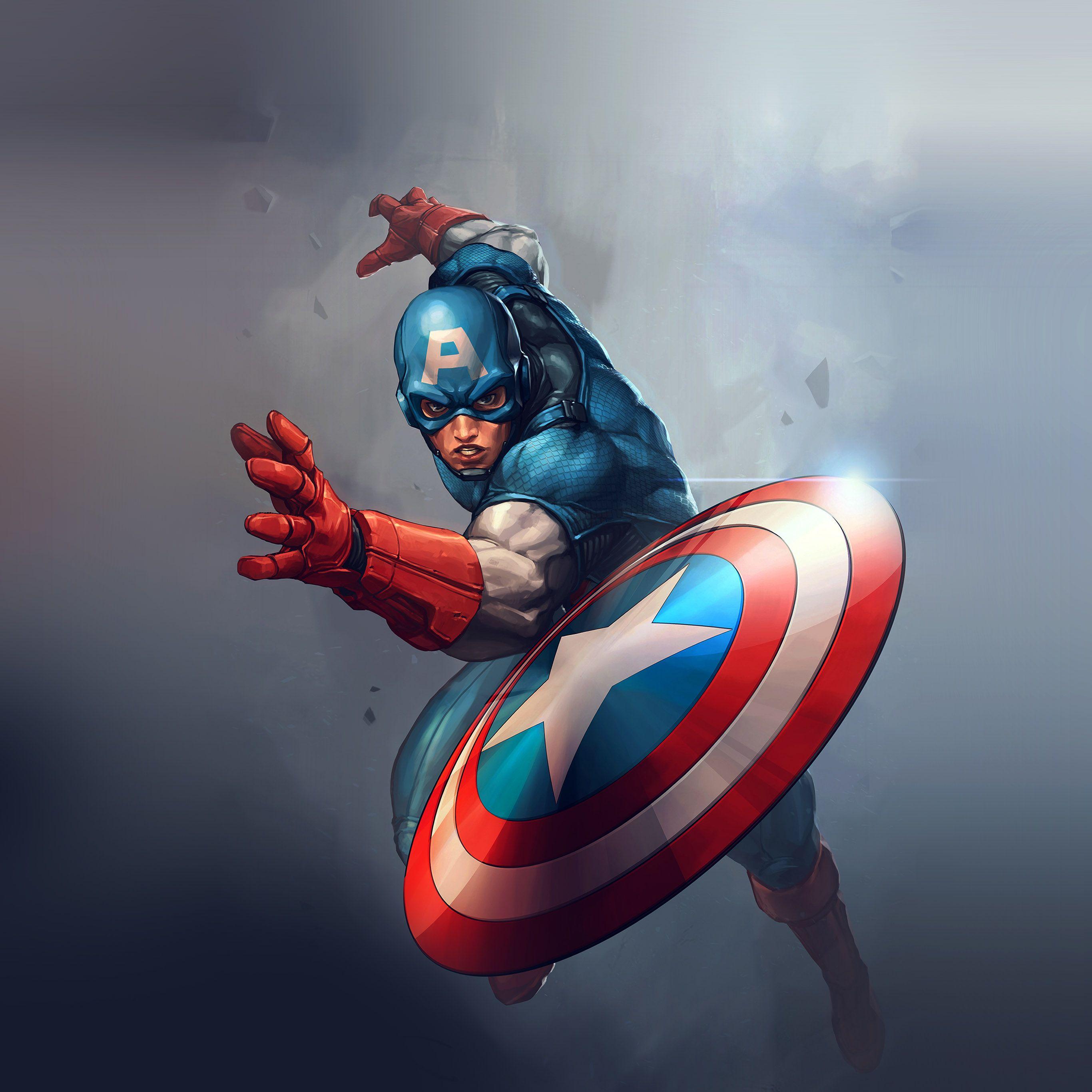 2732x2732 Anh hùng Captain America Jeehyunglee Minh họa nghệ thuật Hình nền