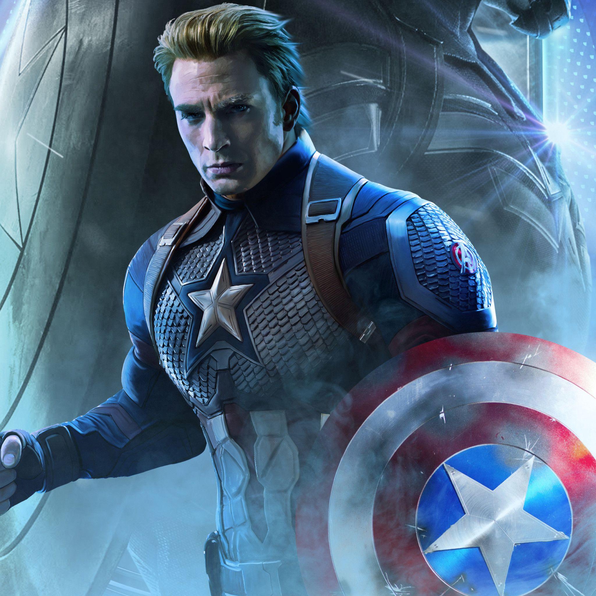 2048x2048 Captain America trong Avengers Endgame 2019 iPad Air HD 4k