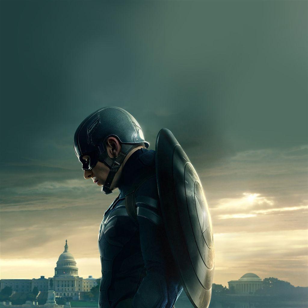 1024x1024 Captain America Sad Hero Film Marvel Hình nền iPad Air - Ultra HD