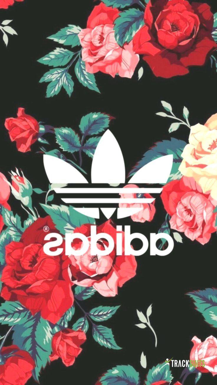 Hình nền Adidas với hoa hồng 736x1307
