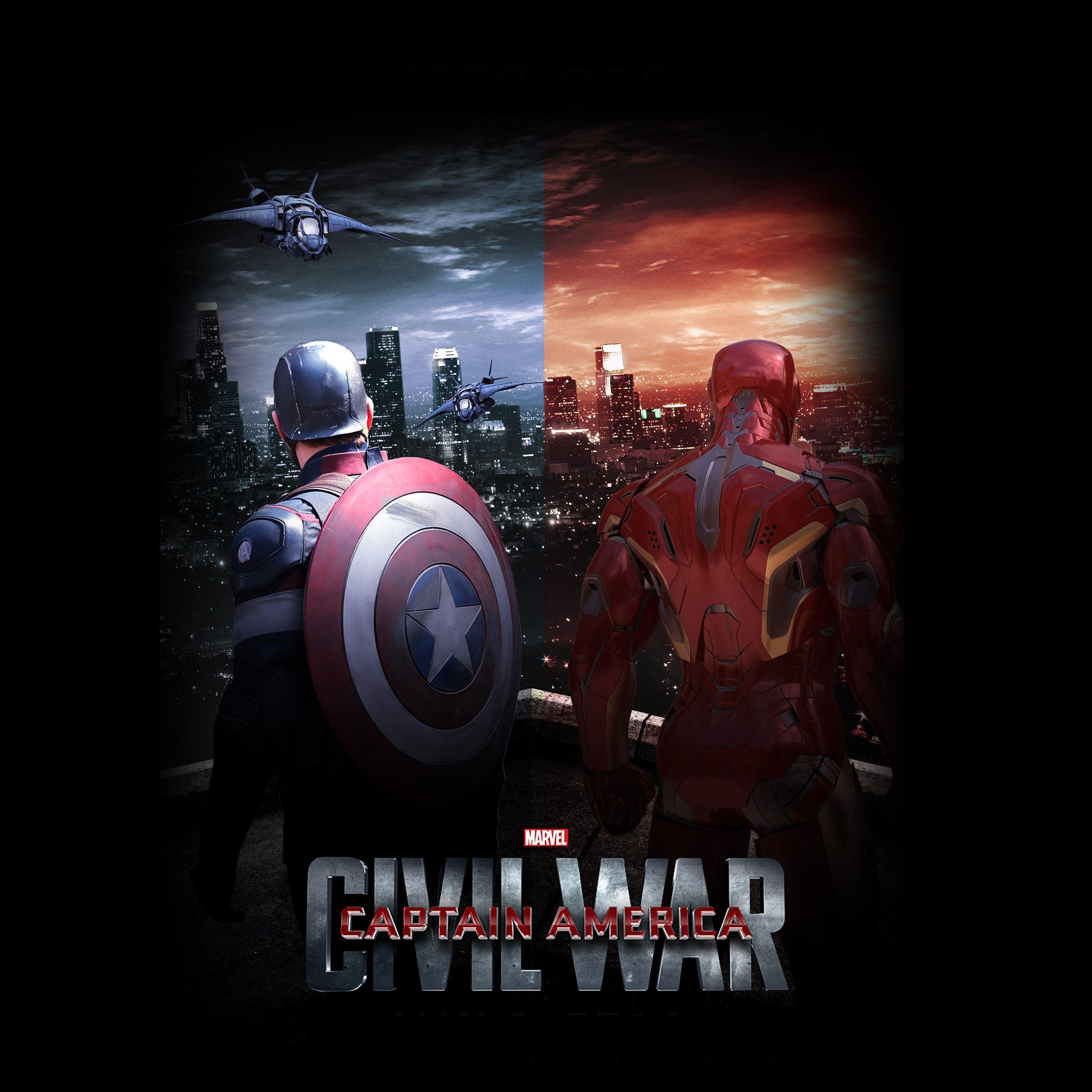 Hình nền cho iPad 2732x2732 - Captain America Civil War Art
