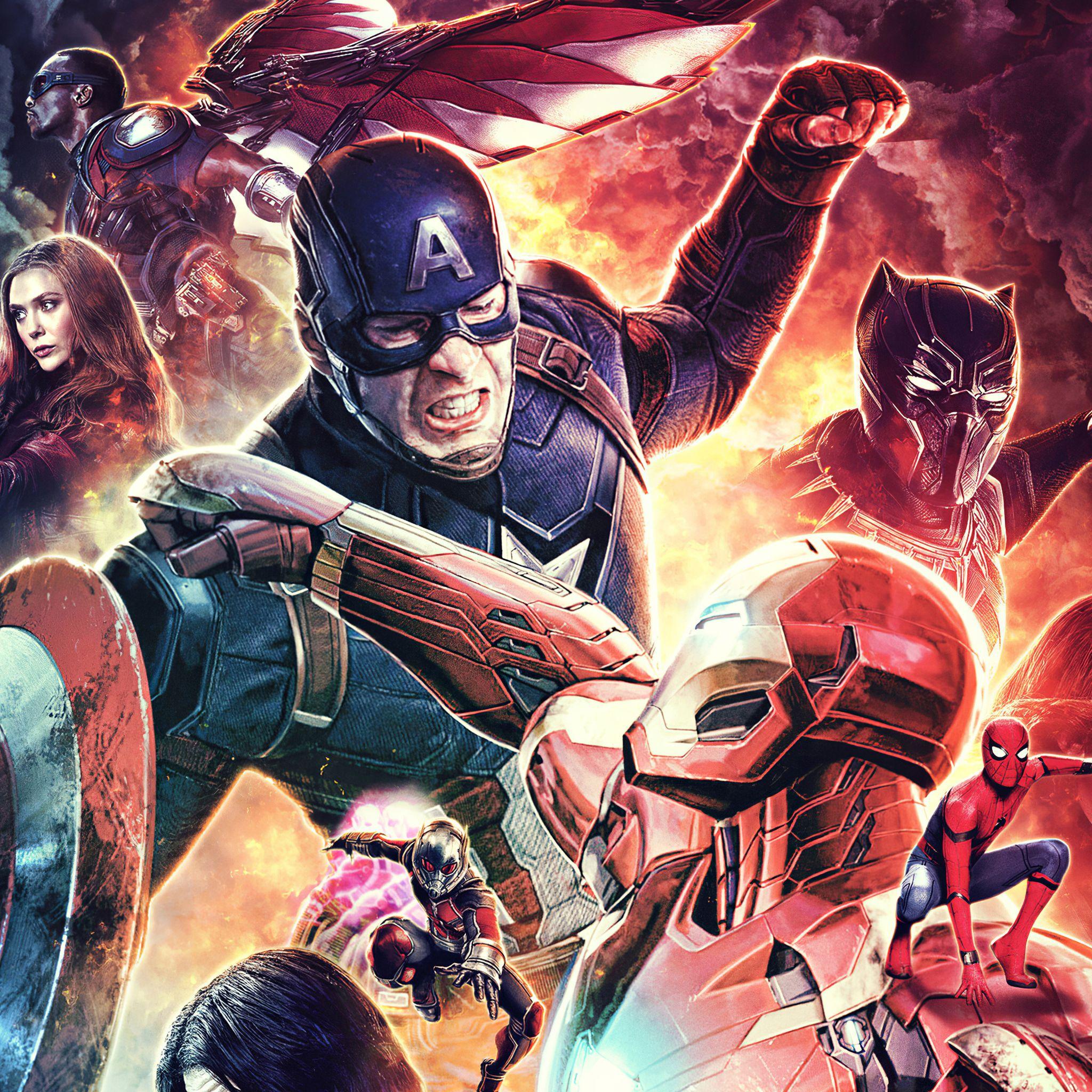 2048x2048 Captain America Civil War 4k Poster iPad Air HD 4k
