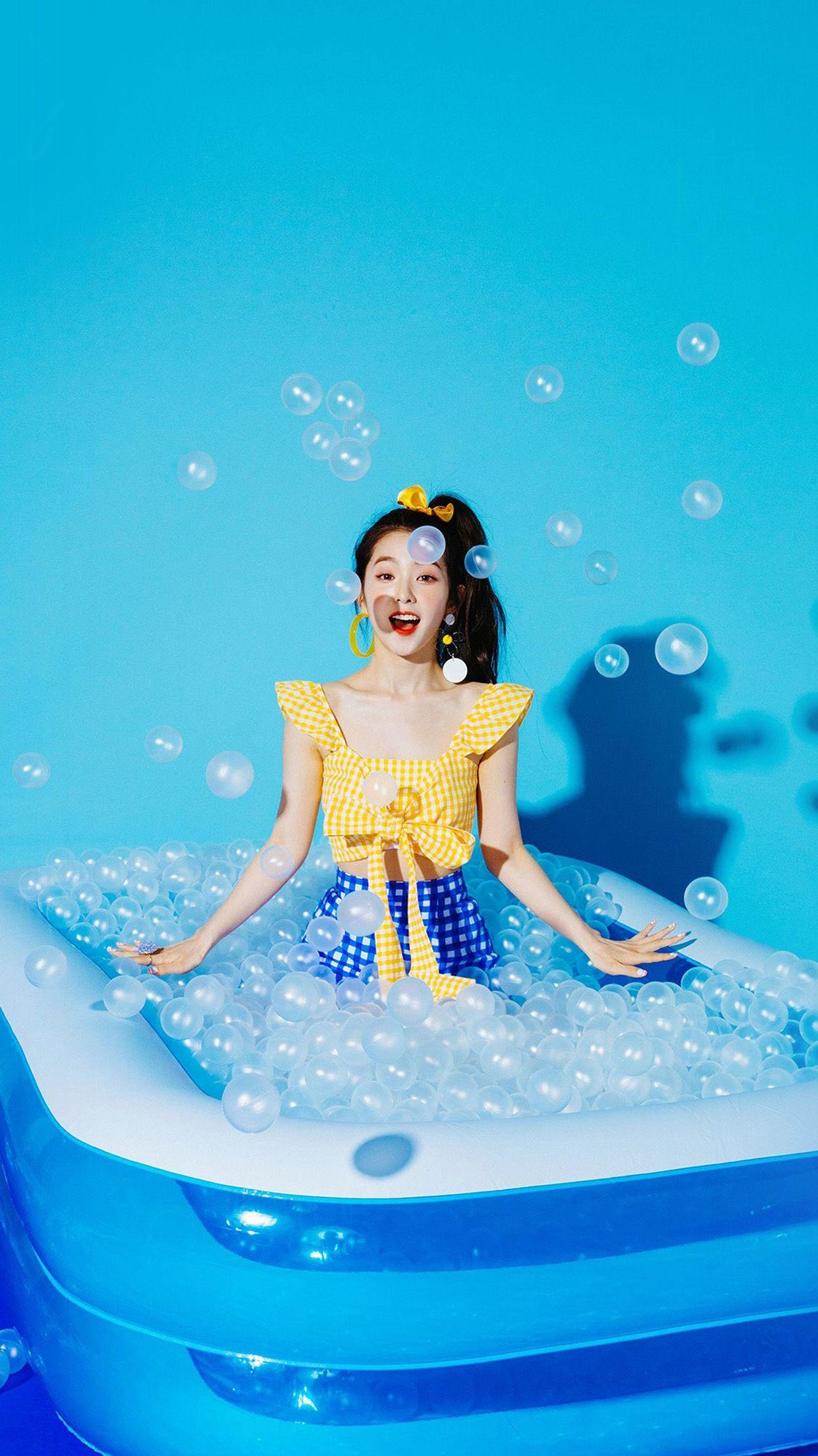1242x2208 Blue Girl Redvelvet Kpop Summer Water Wallpaper