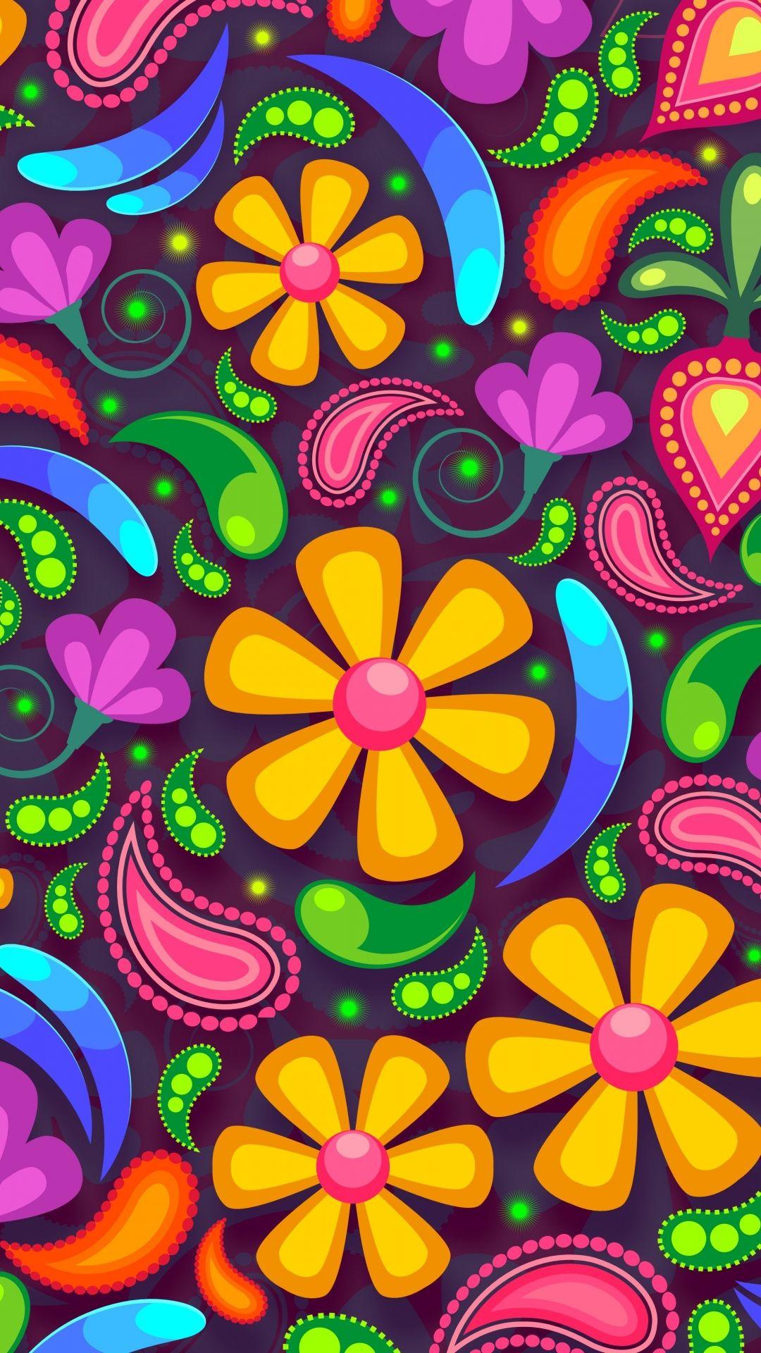 1080x1920 Flowers art colorful iPhone 8 Wallpaper Free Download