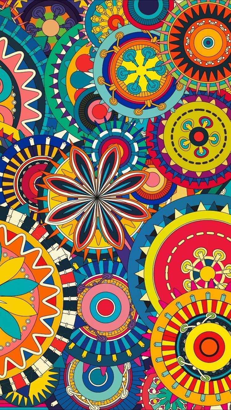 750x1334 iPhone Wallpaper. Pattern, Psychedelic art, Visual arts, Circle