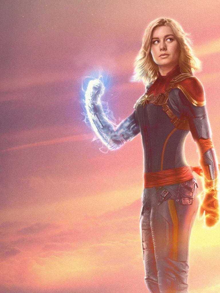 768x1024 Free download iPhone 7 Wallpaper Captain Marvel 2019 3D iPhone