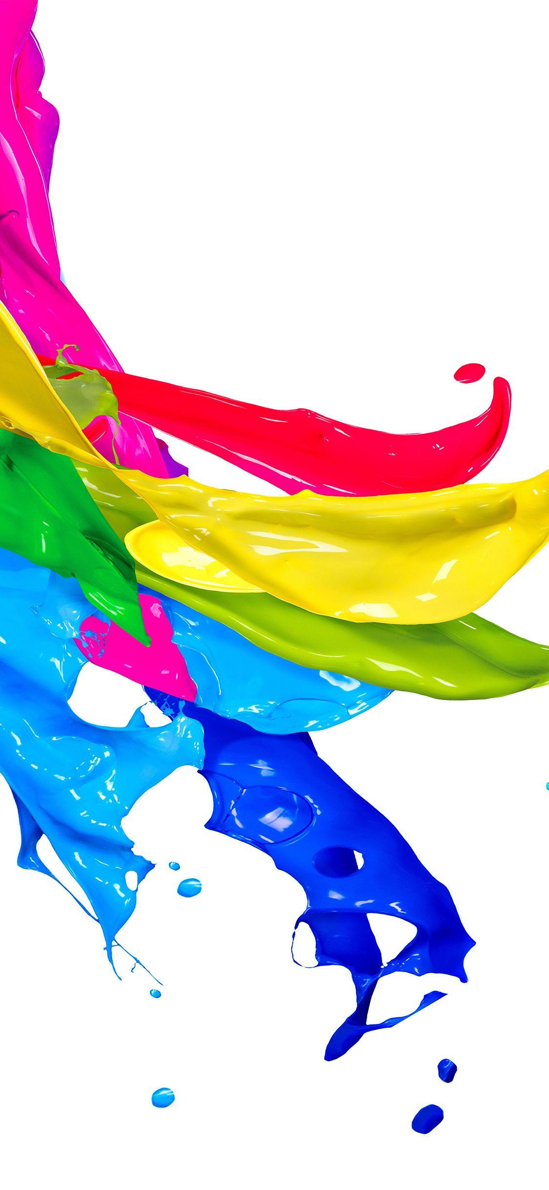 1125x2436 As21 Color Paint Art White Art Illustration Colour Splash