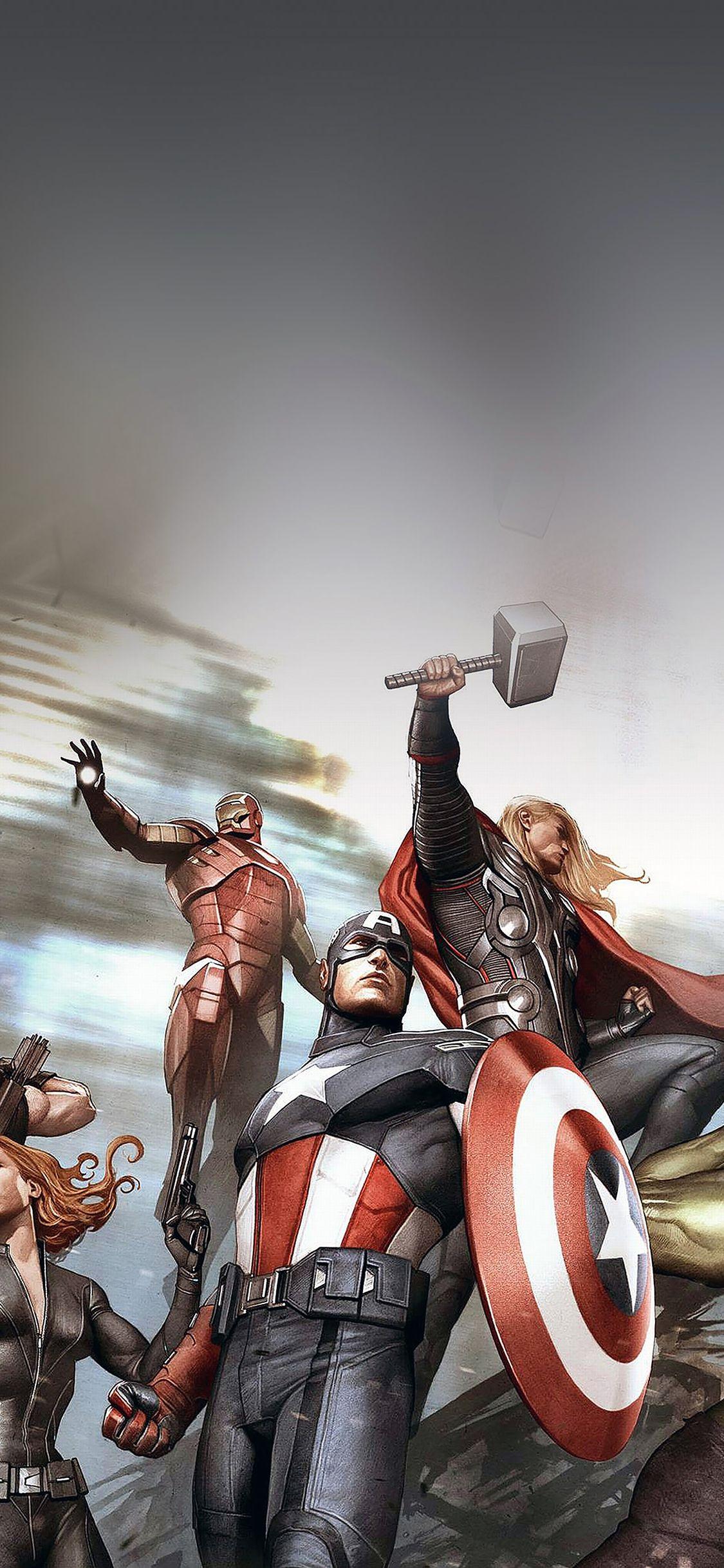 1125x2436 Wallpaper Avengers Illust