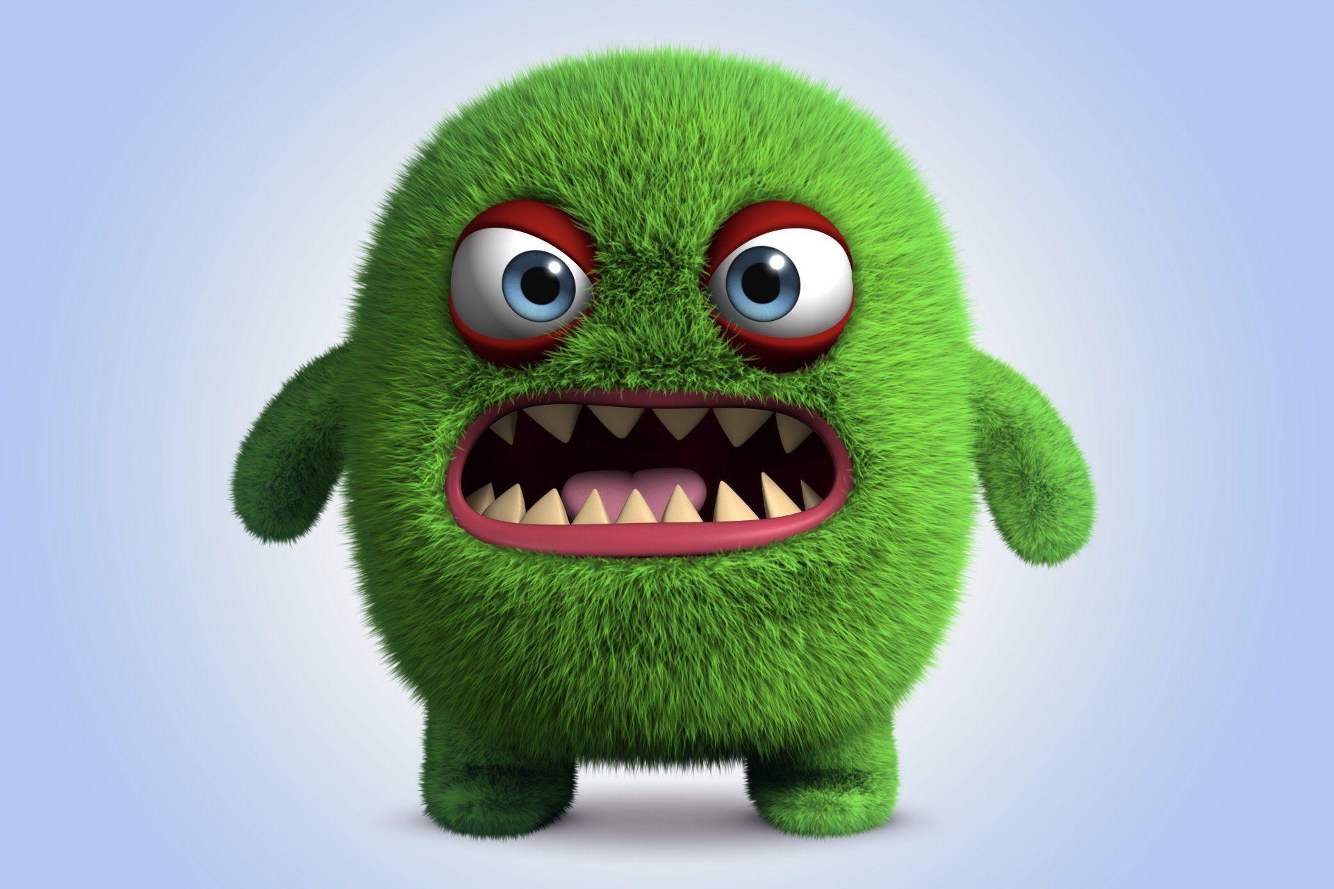 1920x1280 3D Funny Monster Cartoon Cute Fluffy Angry Adult HD
