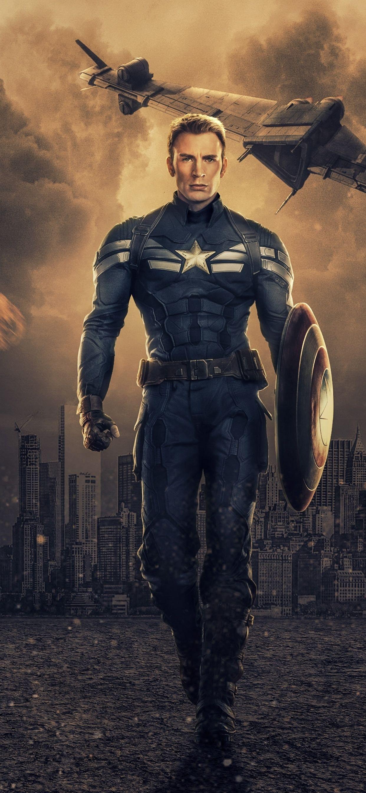 1242x2688 Chris Evans as Captain America iPhone XS MAX Wallpaper