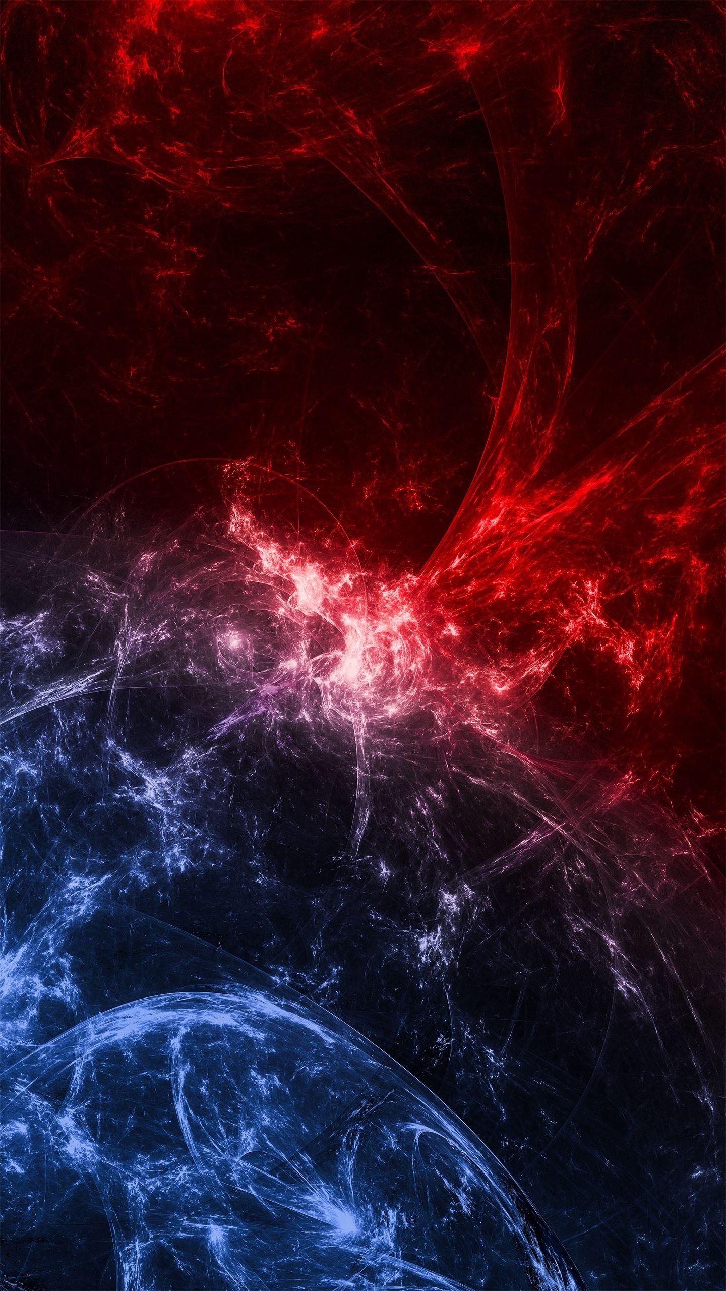 1440x2560 Download wallpaper 1440x2560 fractal, shroud, patterns, red, blue
