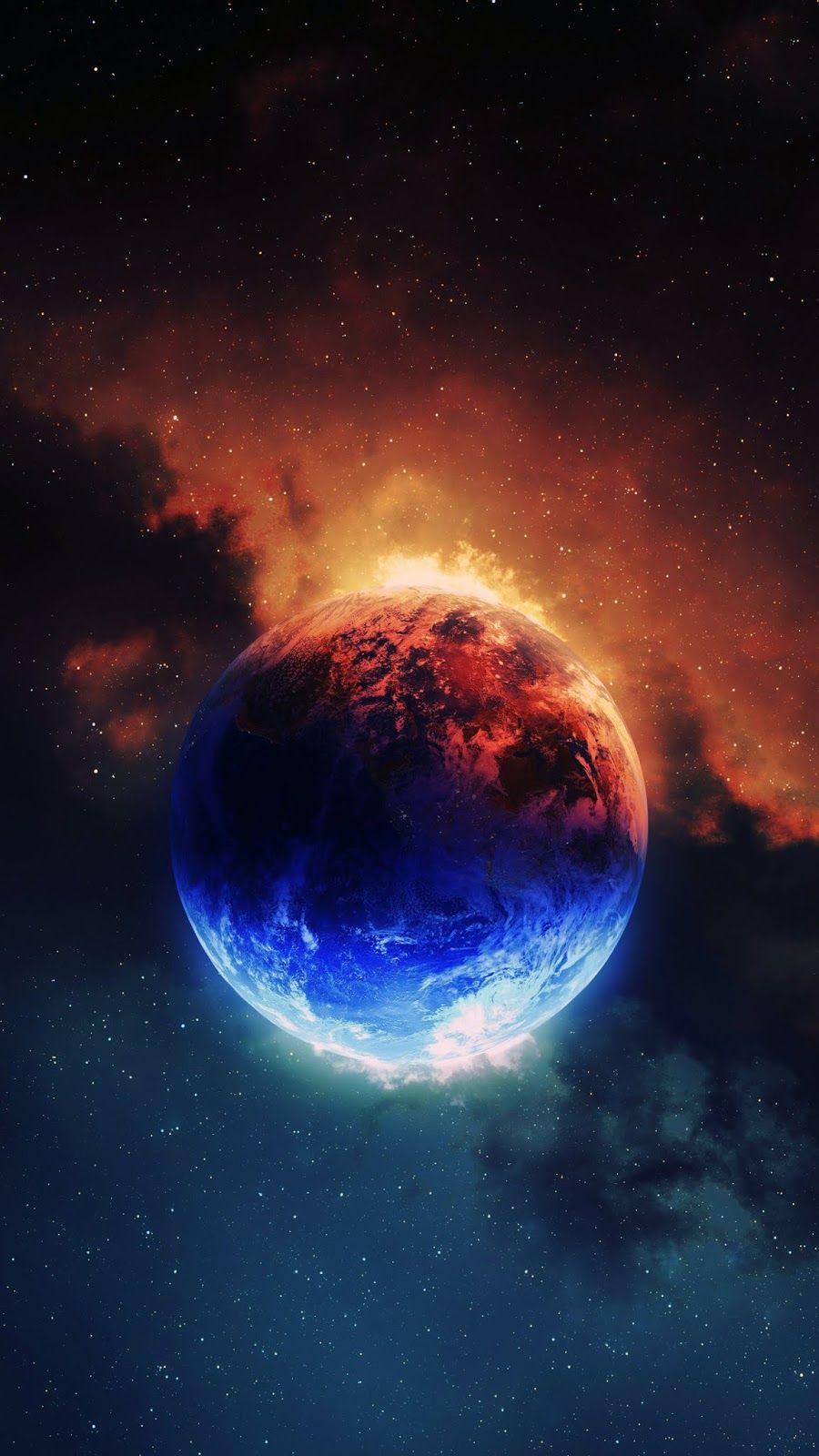900x1600 Red and Blue. Galaxy wallpaper, Planets wallpaper, Wallpaper