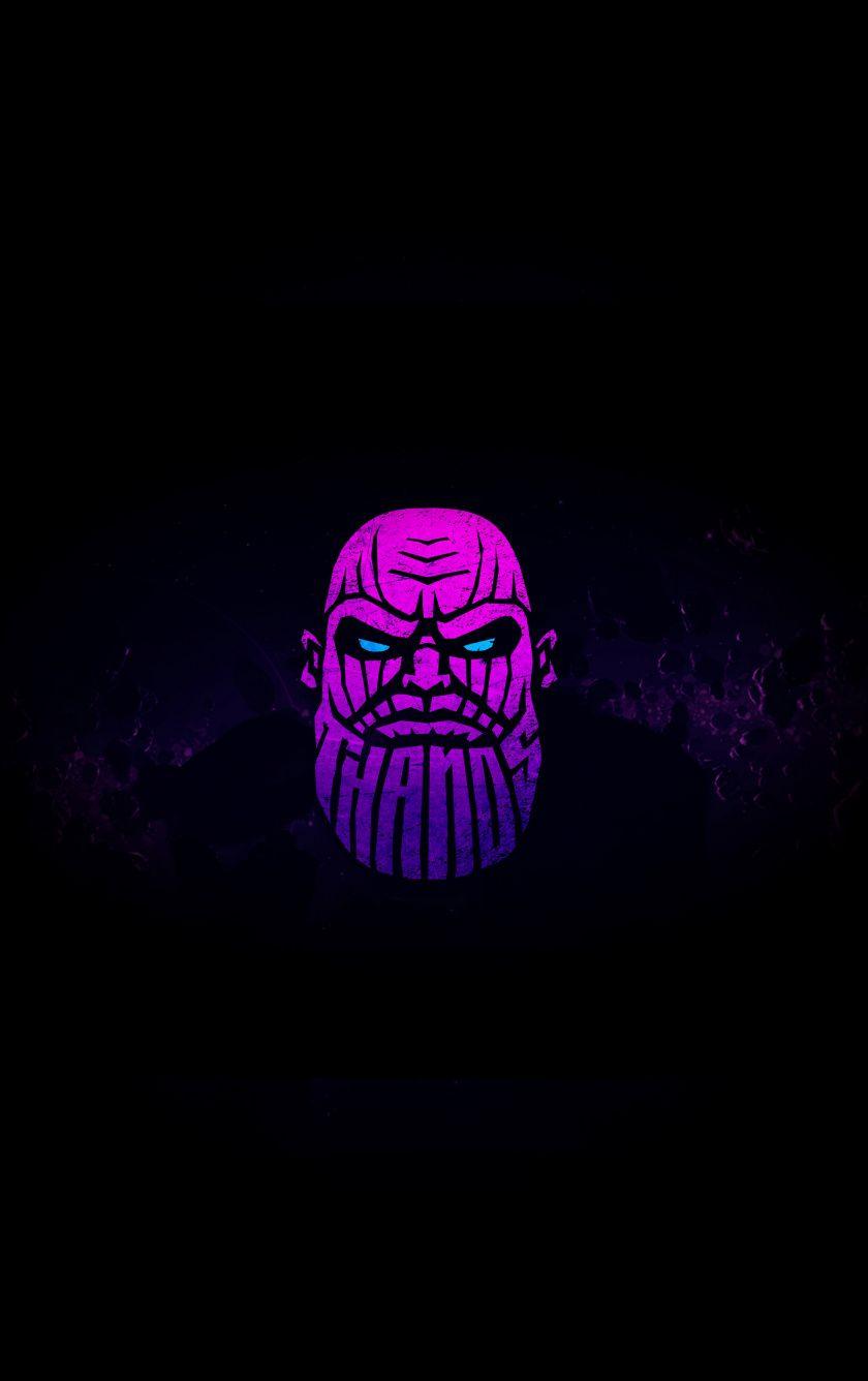 840x1336 Download Thanos, purple face, minimal, art wallpaper, 840x1336