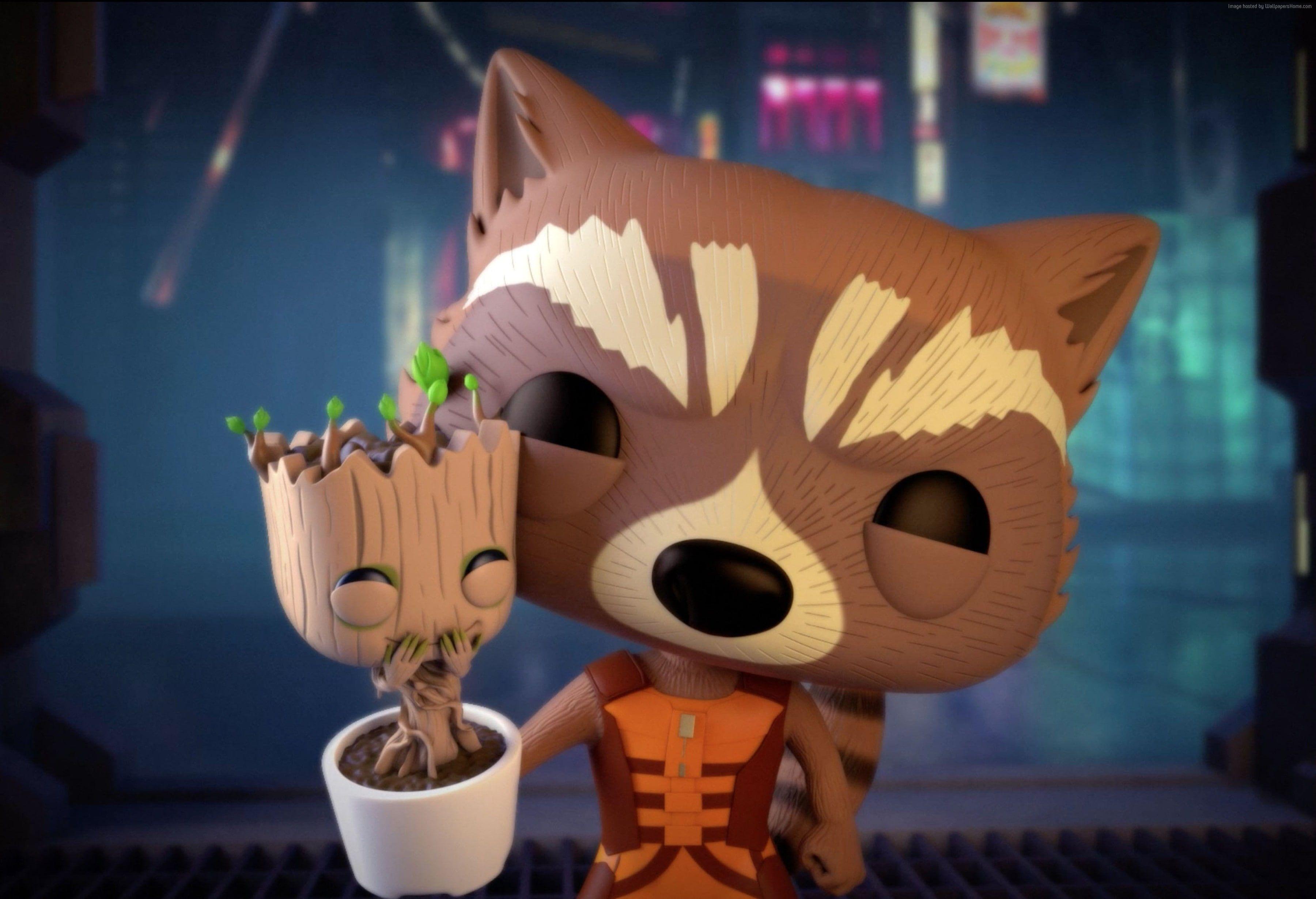 3600x2461 Rocket, baby groot, Bait N Switch, HD wallpaper